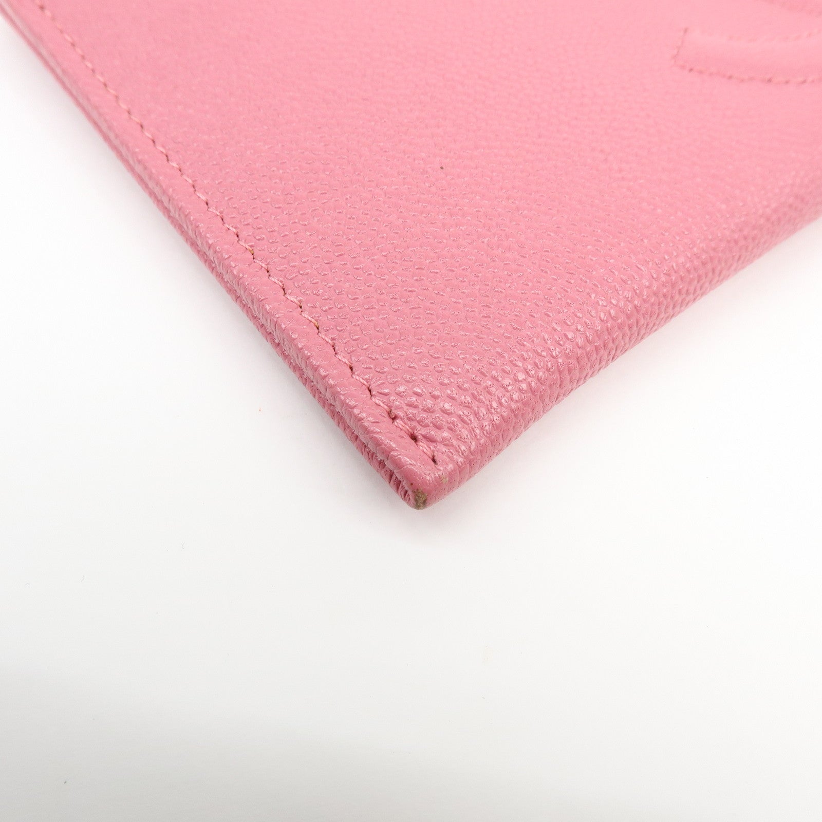 CHANEL COCO Mark Metiers D’Art Caviarskin Fragment Card Case Pink