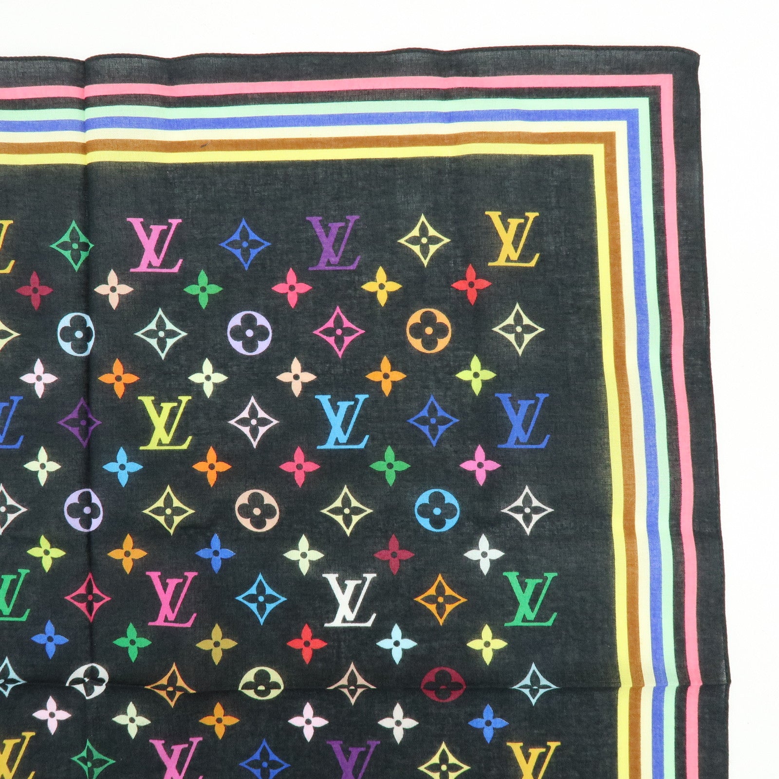 Louis Vuitton Monogram Multicolor Cotton 100・・Handkerchief M71912
