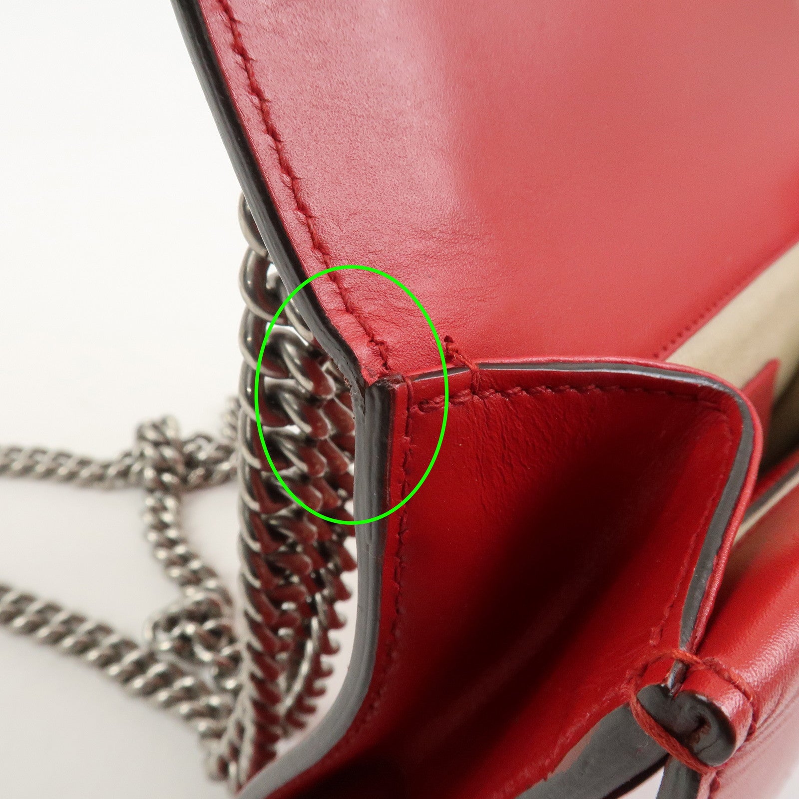 GUCCI Dionysus Leather Small Shoulder Bag Red 421970