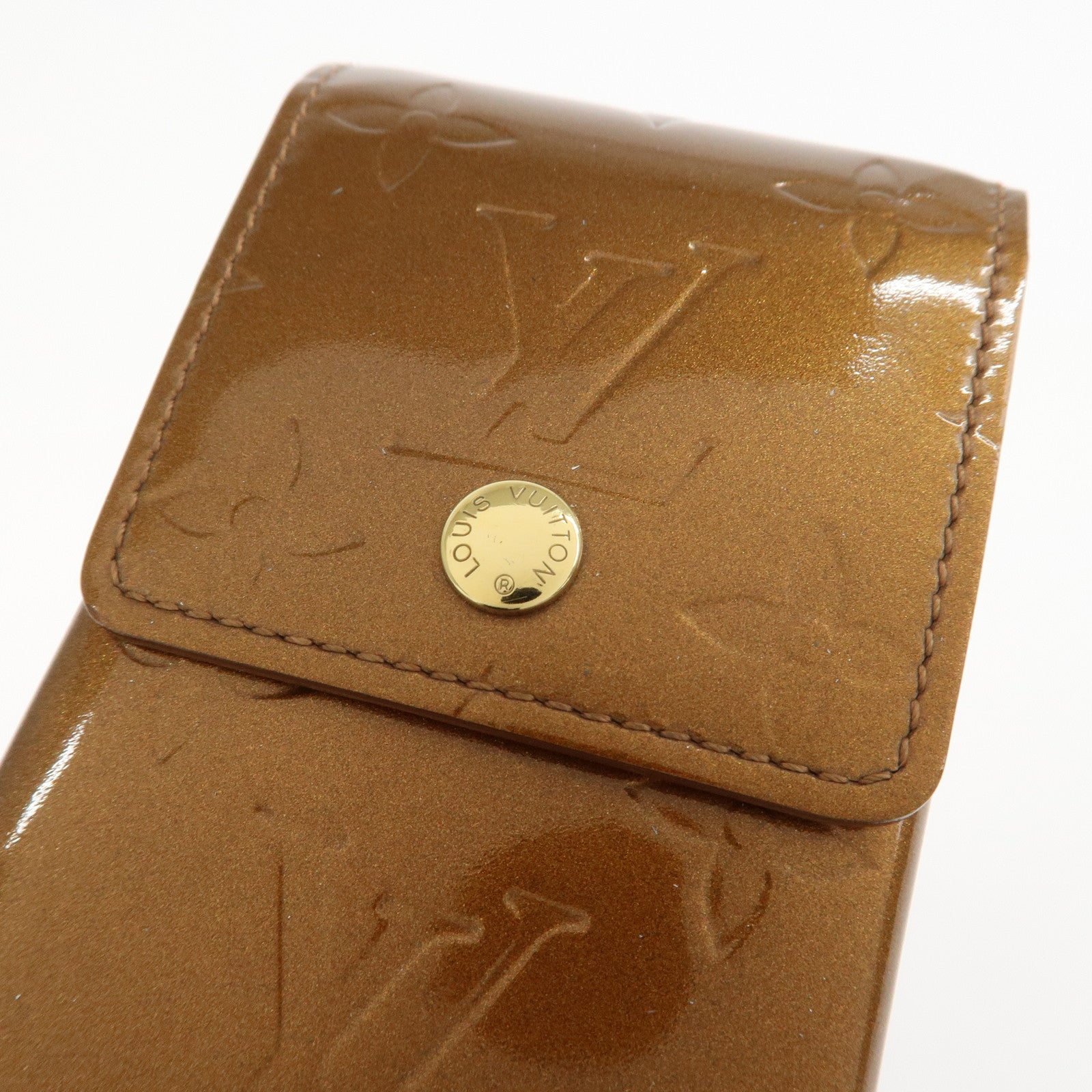 Louis Vuitton Monogram Vernis Leather Cigarette Case Bronze M91156
