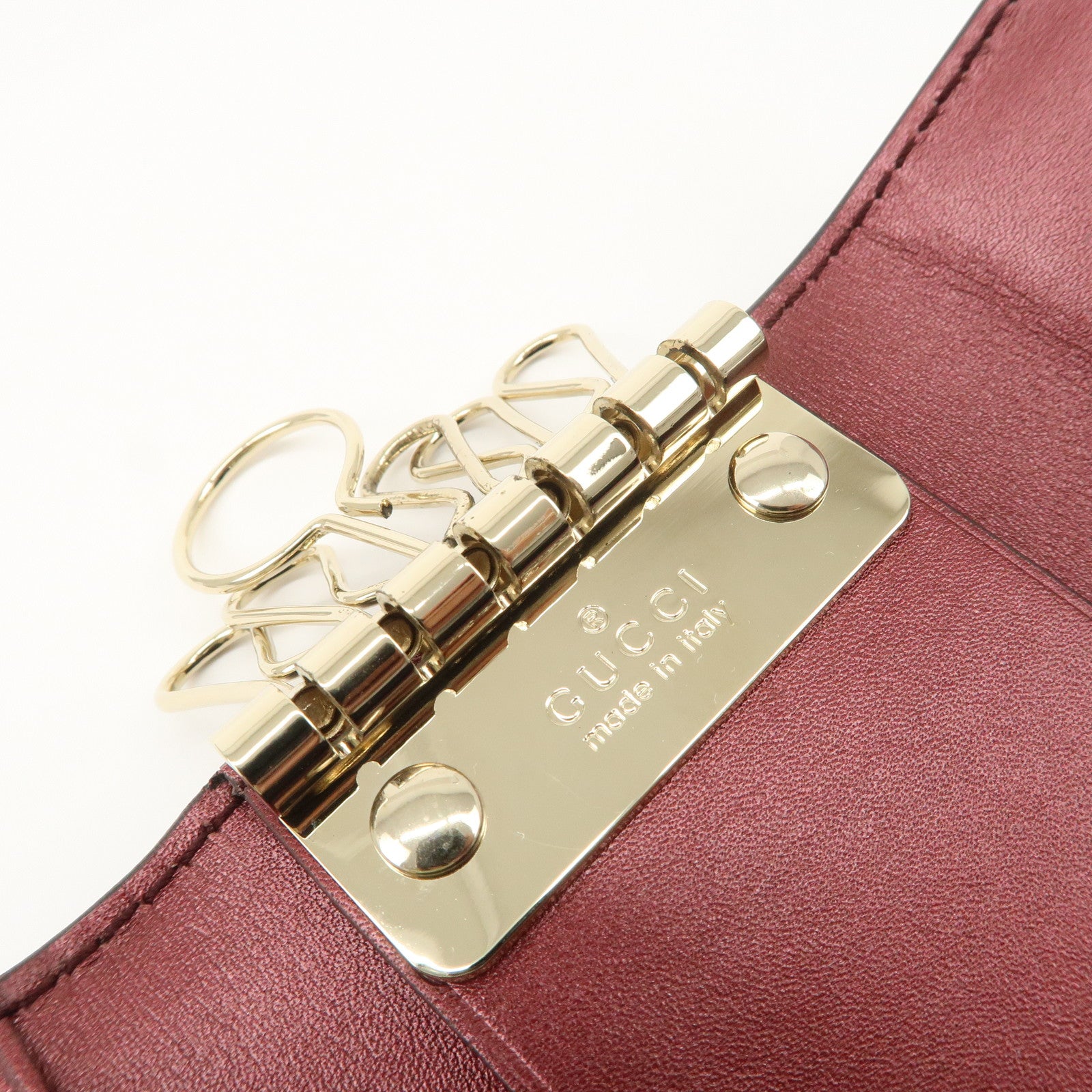 GUCCI Lovely Heart Guccissima Leather 6 Rings Key Case Brown 257217