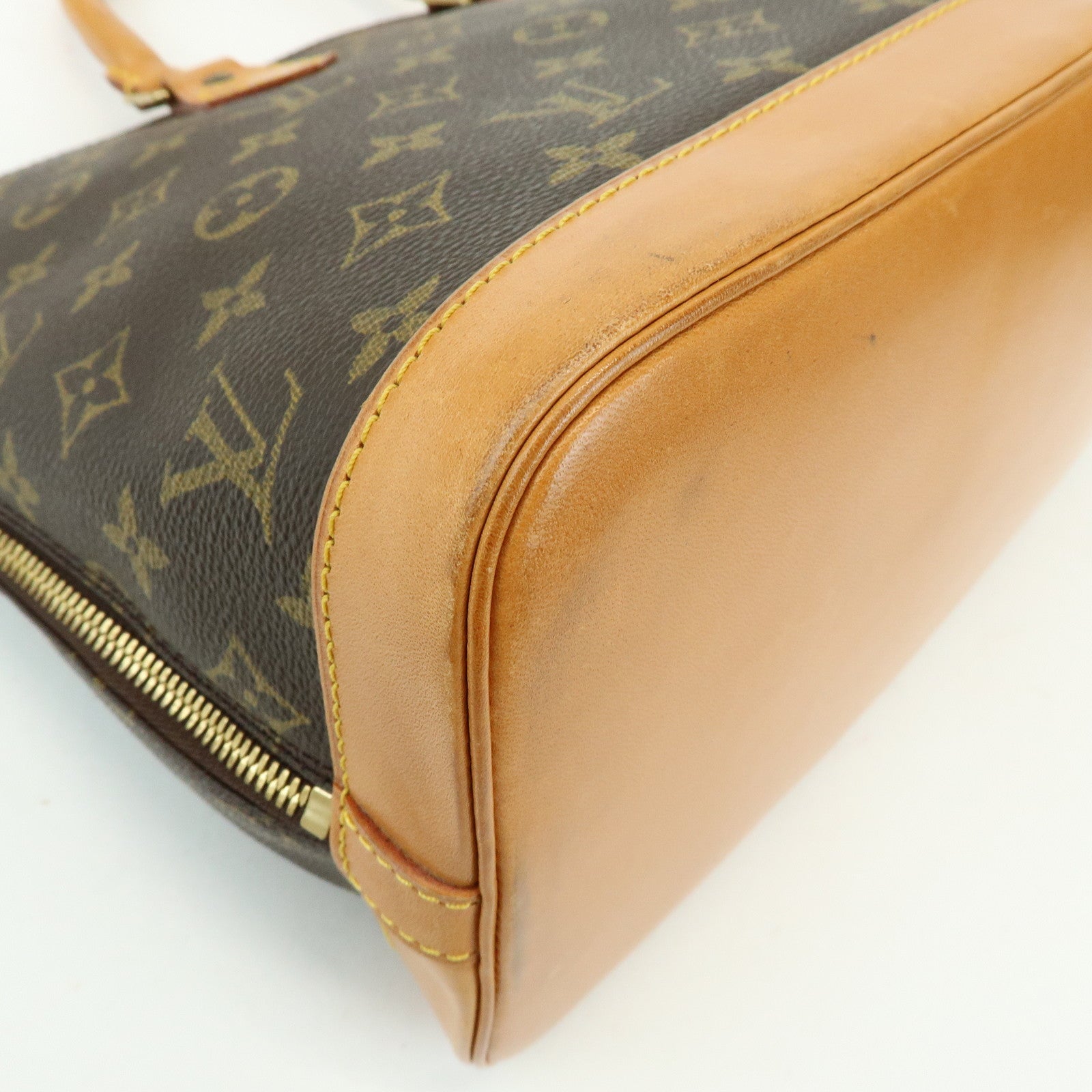 Louis Vuitton Monogram Alma PM Canvas Leather Hand Bag Brown M51130