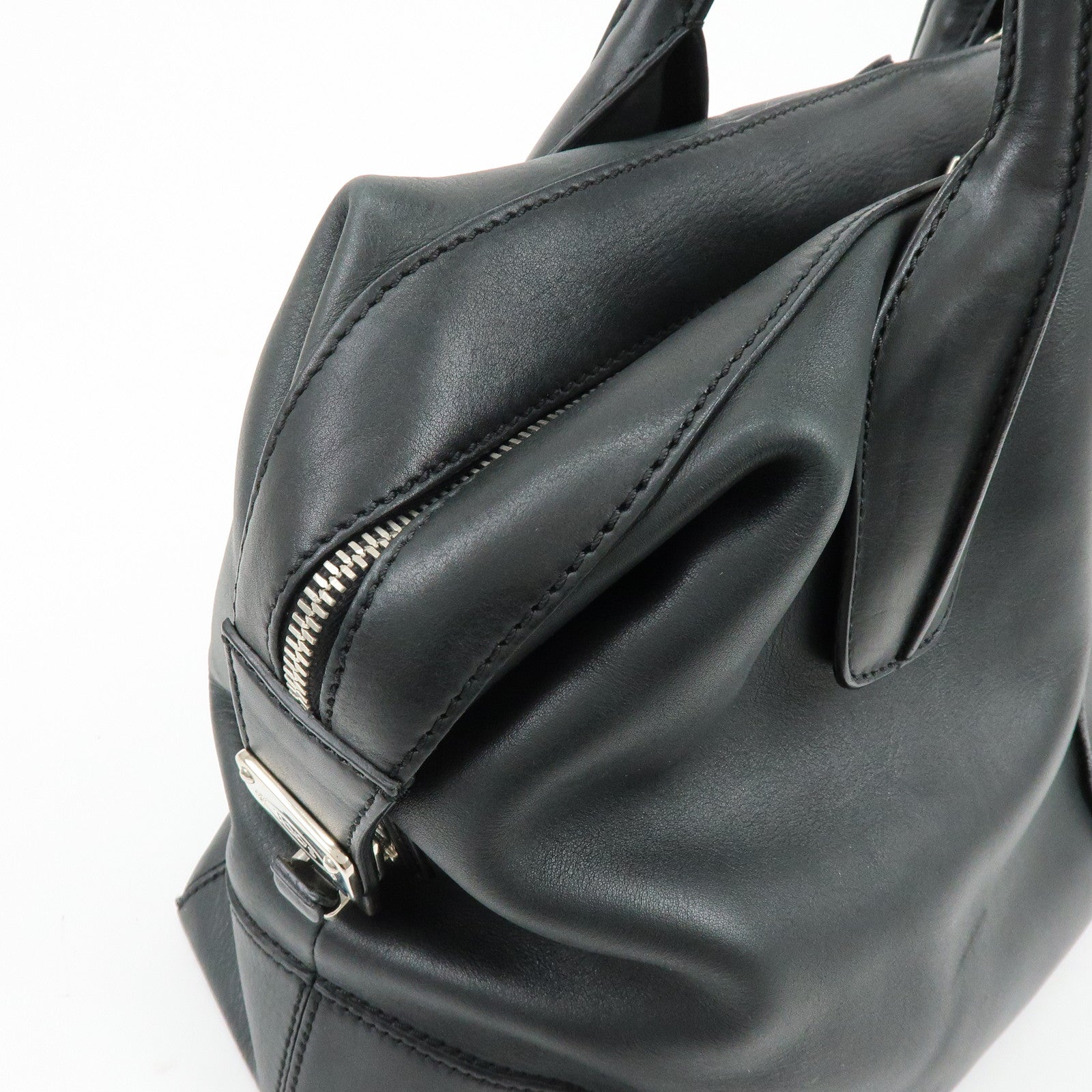 TOD'S D-Styling Leather 2Way Bag Bauletto Bag Shoulder Bag Black