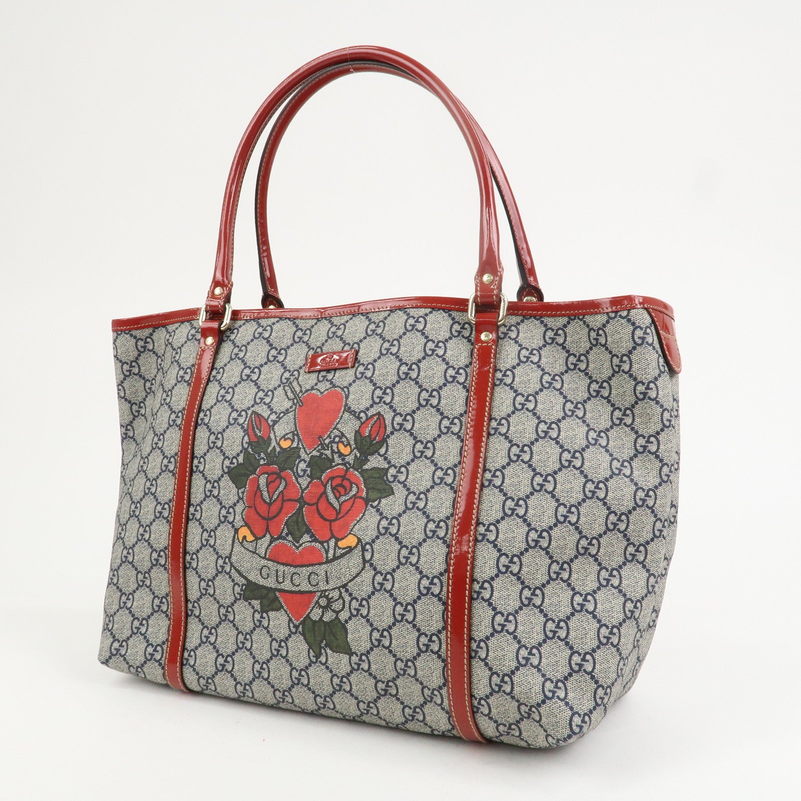 GUCCI JOY Collection GG Supreme PVC Patent Leather Tote Bag 197953