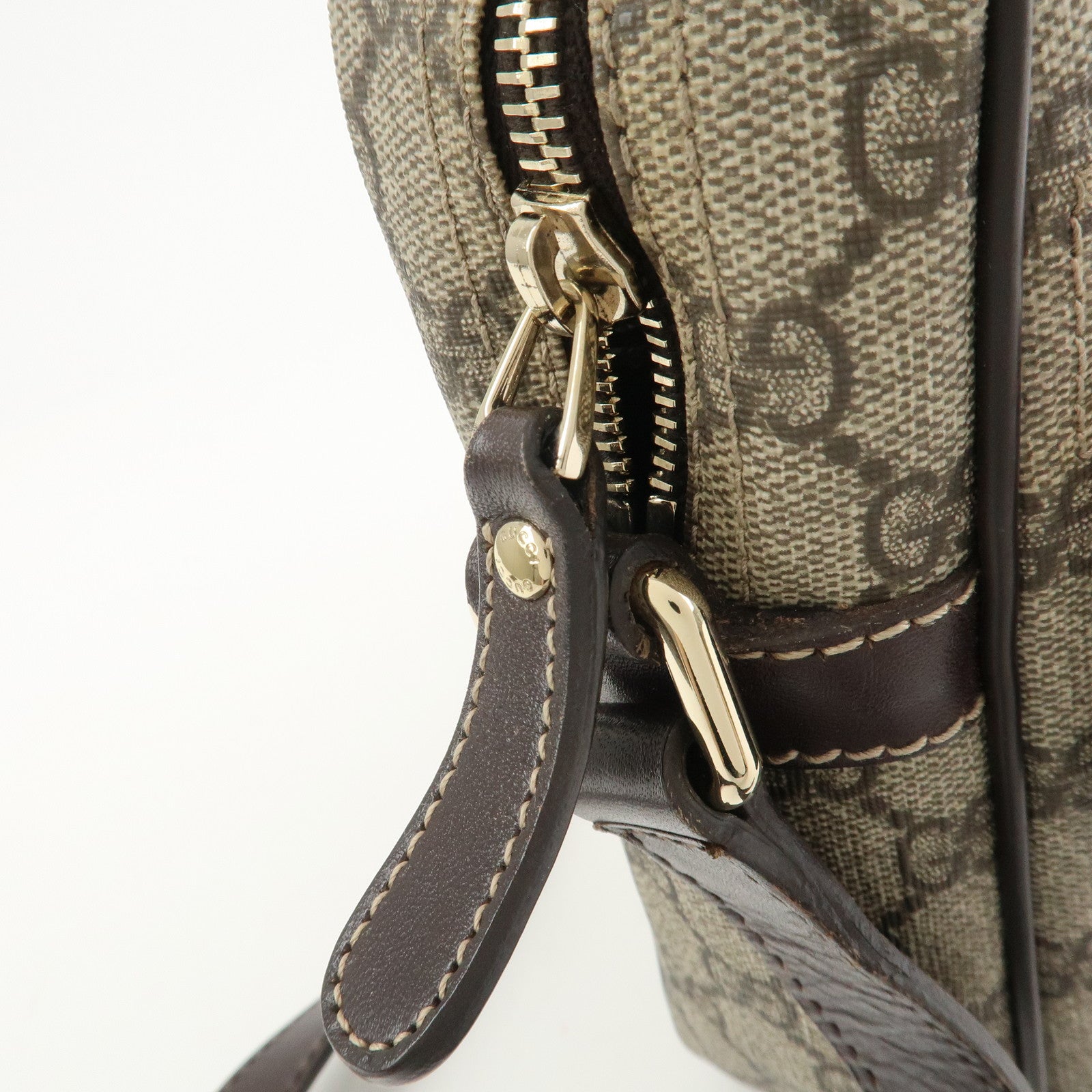 GUCCI GG Supreme Leather Shoulder Bag Crossbody Bag Beige 233268