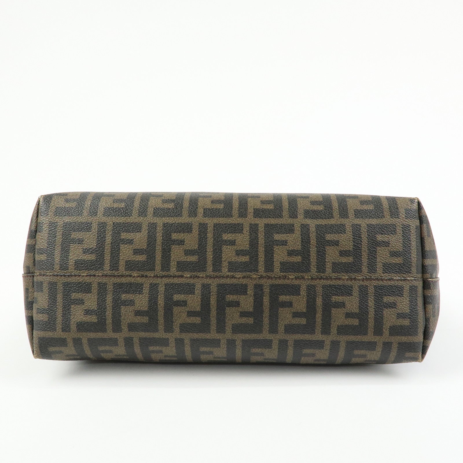 FENDI Zucca PVC Leather Tote Bag Shoulder Bag Brown Black 8BH198