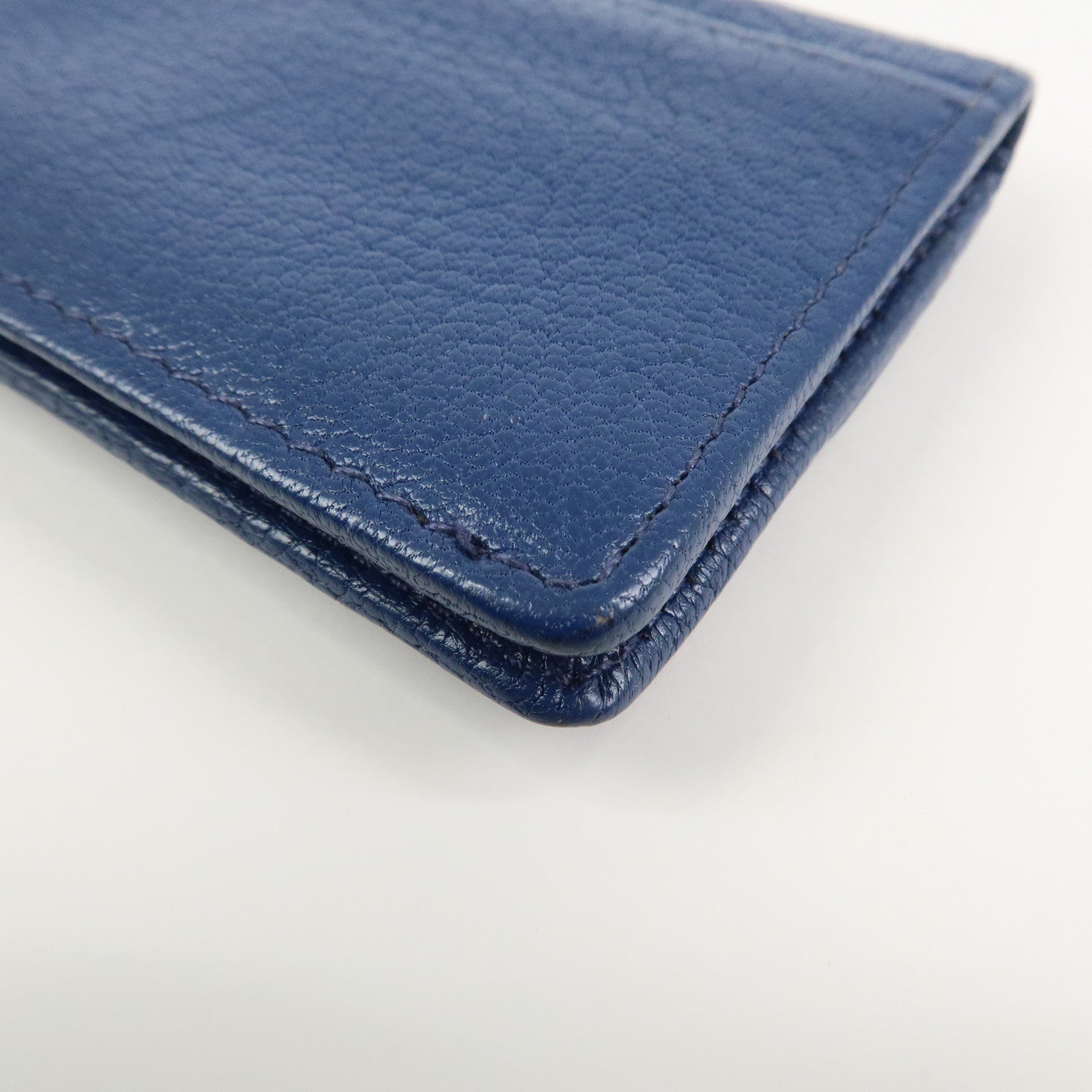 MIU MIU Leather Card Case Card Holder Fragment Case Blue 5M1122