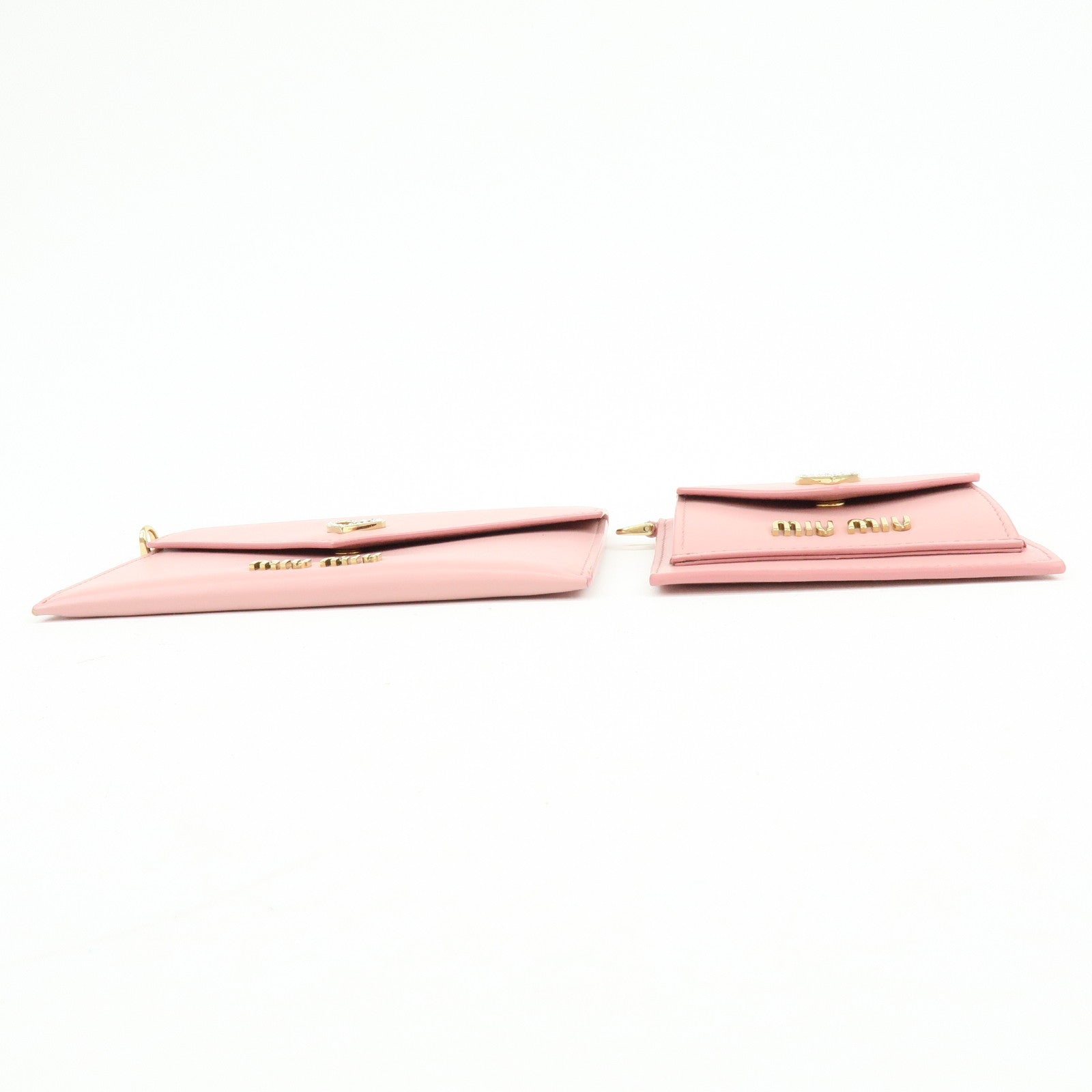 MIU MIU Madras Love Envelope Pouch Card Case Coin Case Pink 5MF025