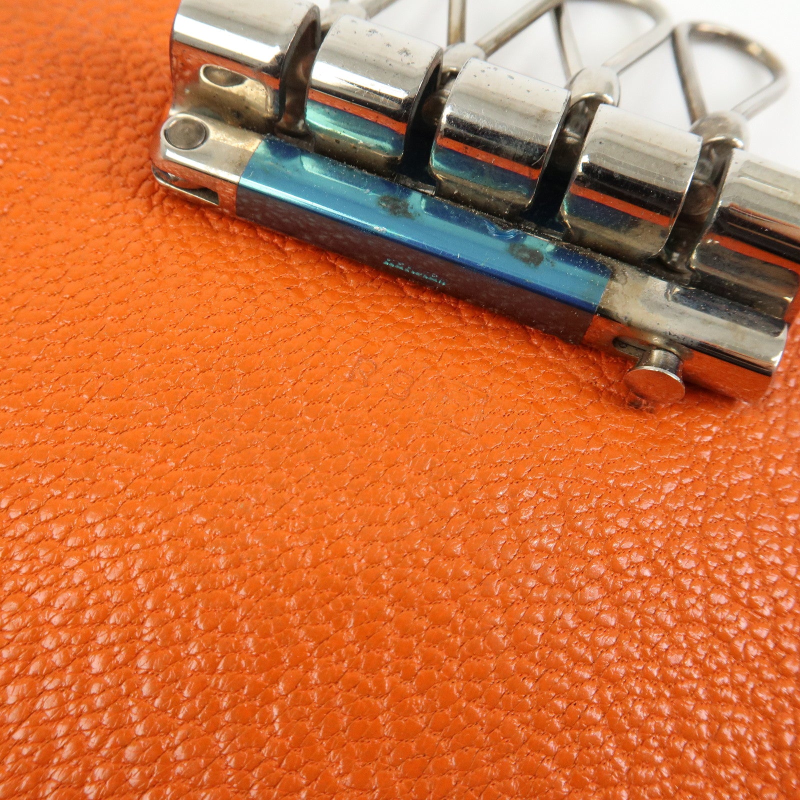 HERMES Sellier Togo Leather 4 Key Case Key Holder □F Stamped Orange