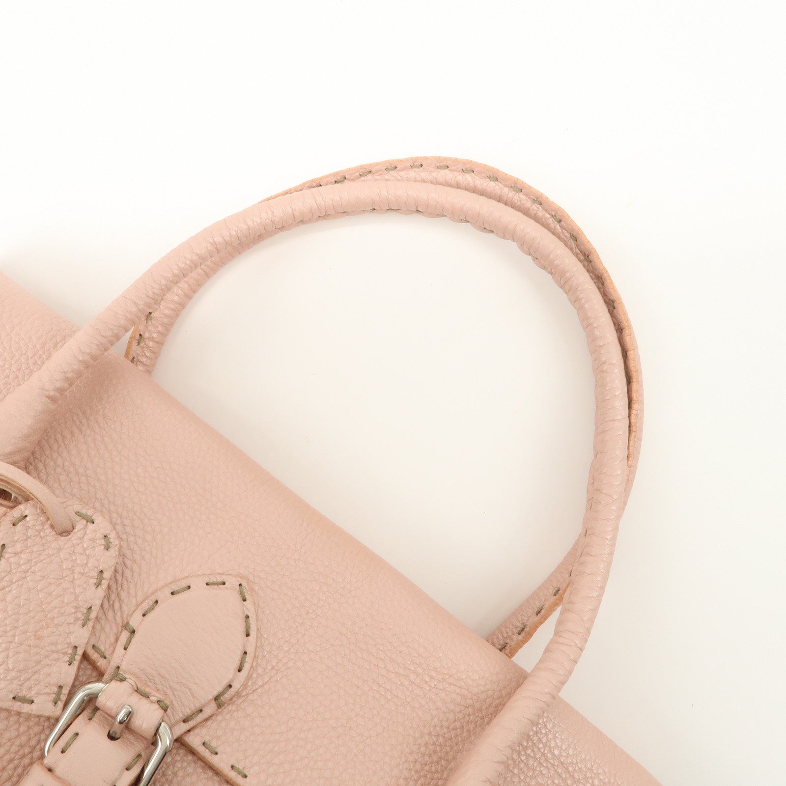 FENDI Seleria Linda Leather Shoulder Bag Hand Bag Pink 8BR442