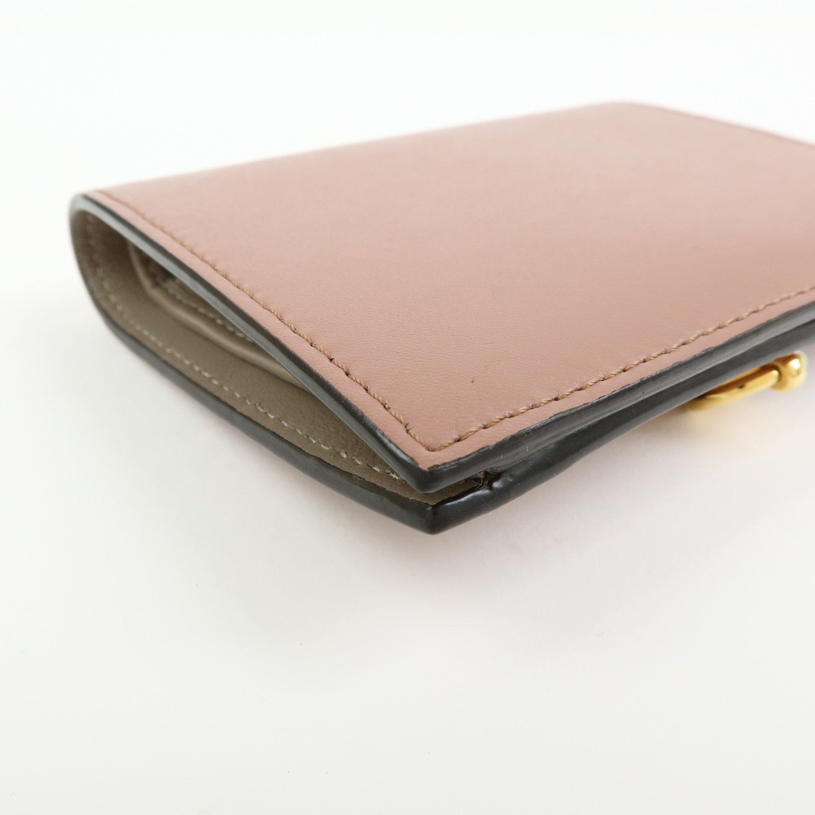 FENDI By The Way Leather Bi-fold Compact Wallet Light Pink 8M0387