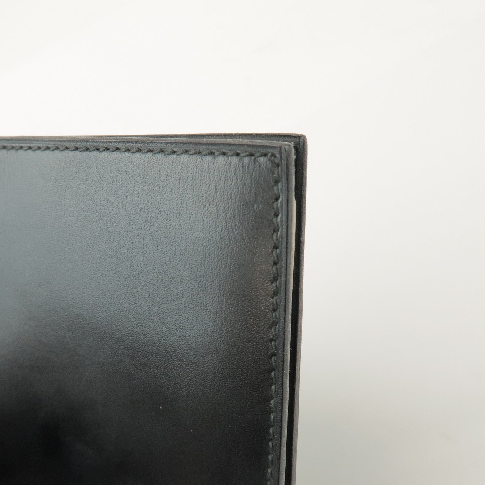 HERMES Agenda GM Box Calf Leather Planner Cover □J Stamped Black