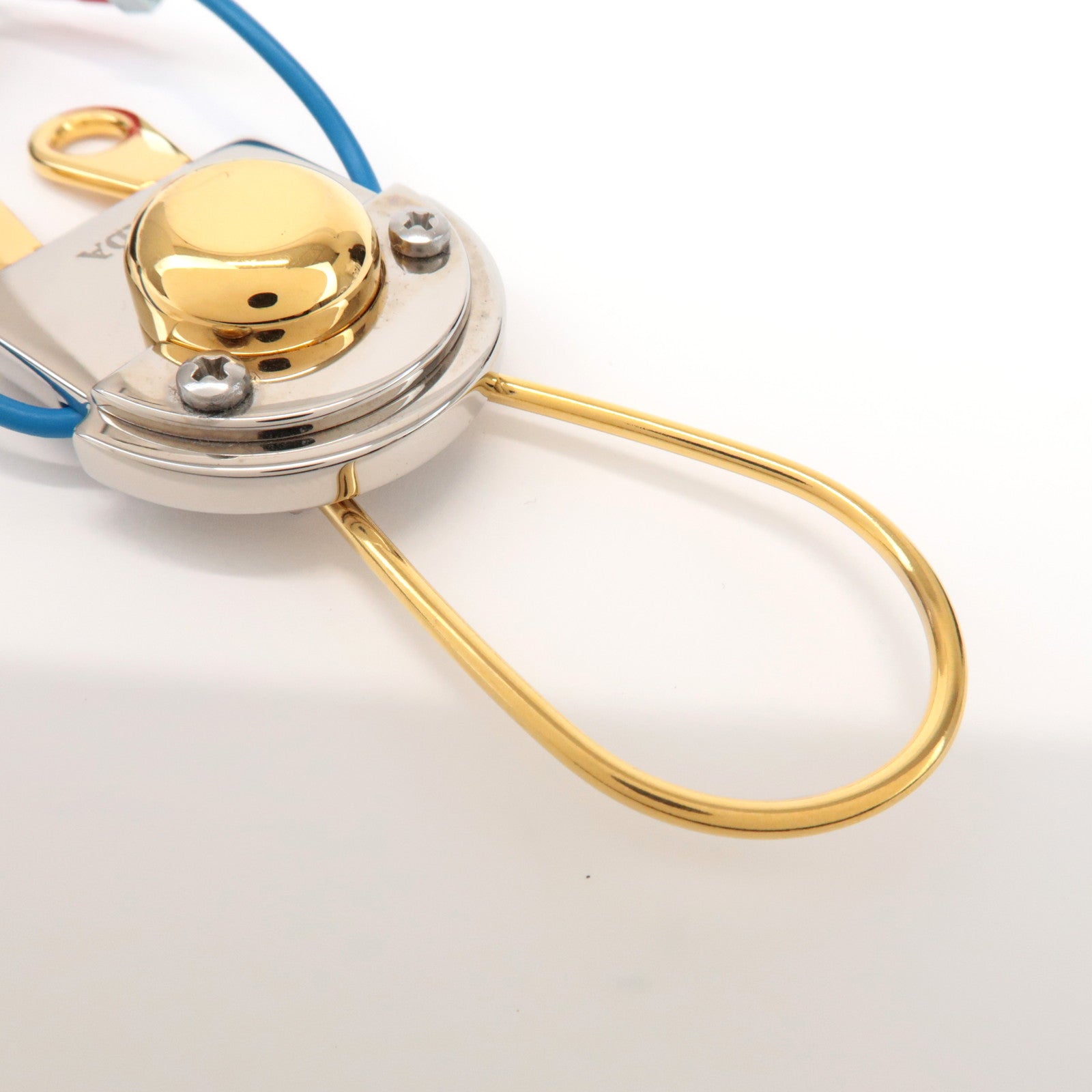 PRADA Metal Robot Bag Key Charm Key Chain Silver Gold