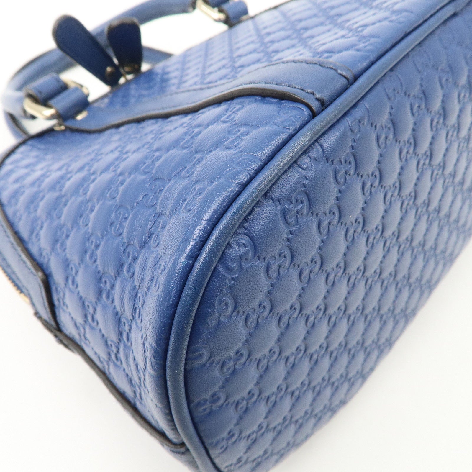 GUCCI Micro Guccissima 2Way Bag Hand Bag Shoulder Bag Blue 449654