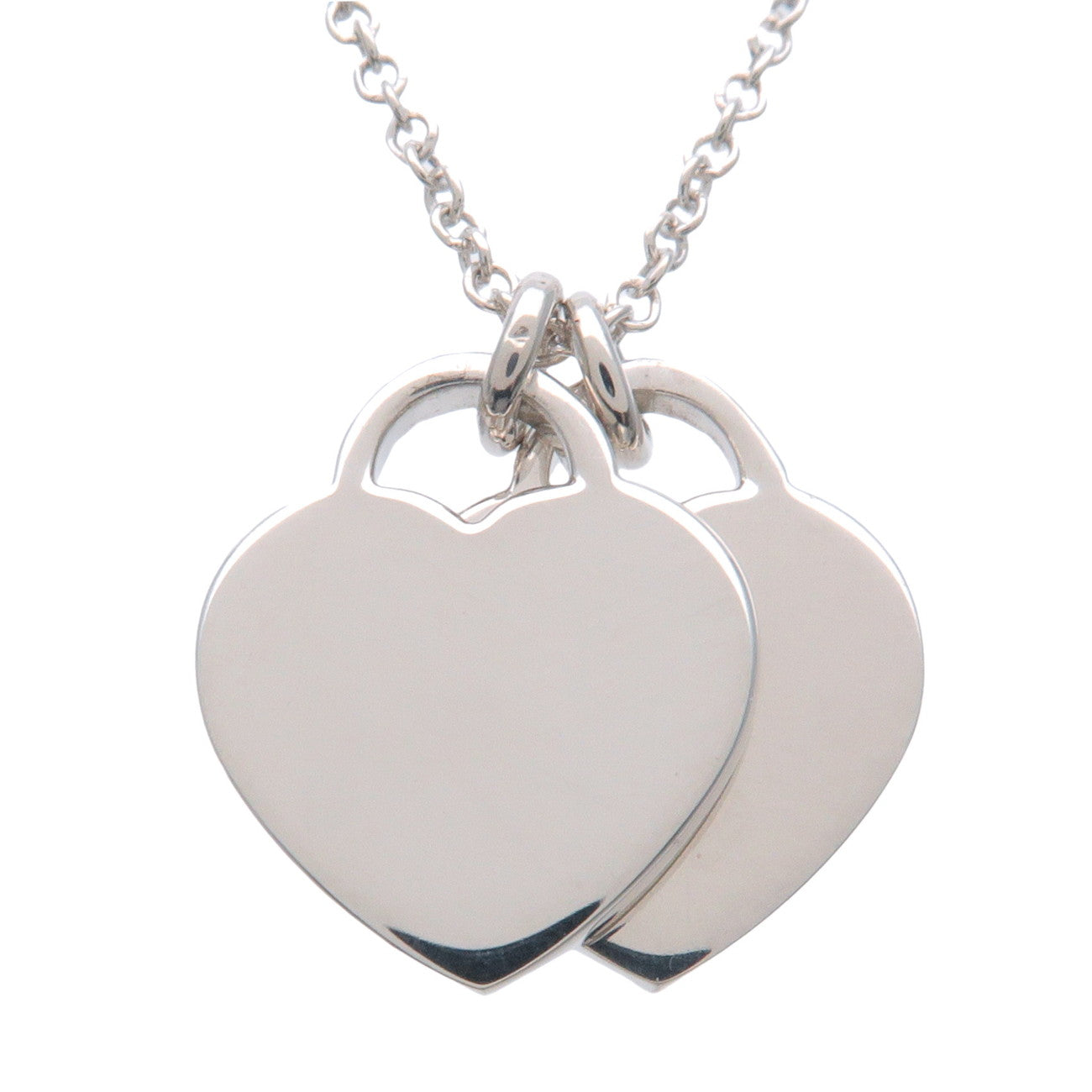 Tiffany & Co Return to Tiffany Mini Double Heart Diamond Necklace Used