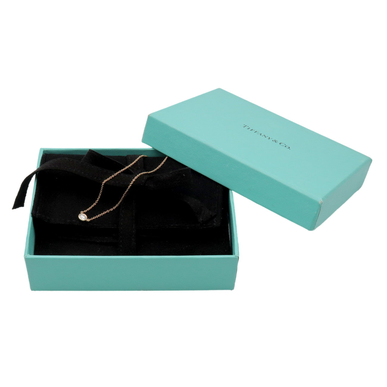 Tiffany & Co By The Yard 1P Diamond Necklace K18 750YG Yellow Gold