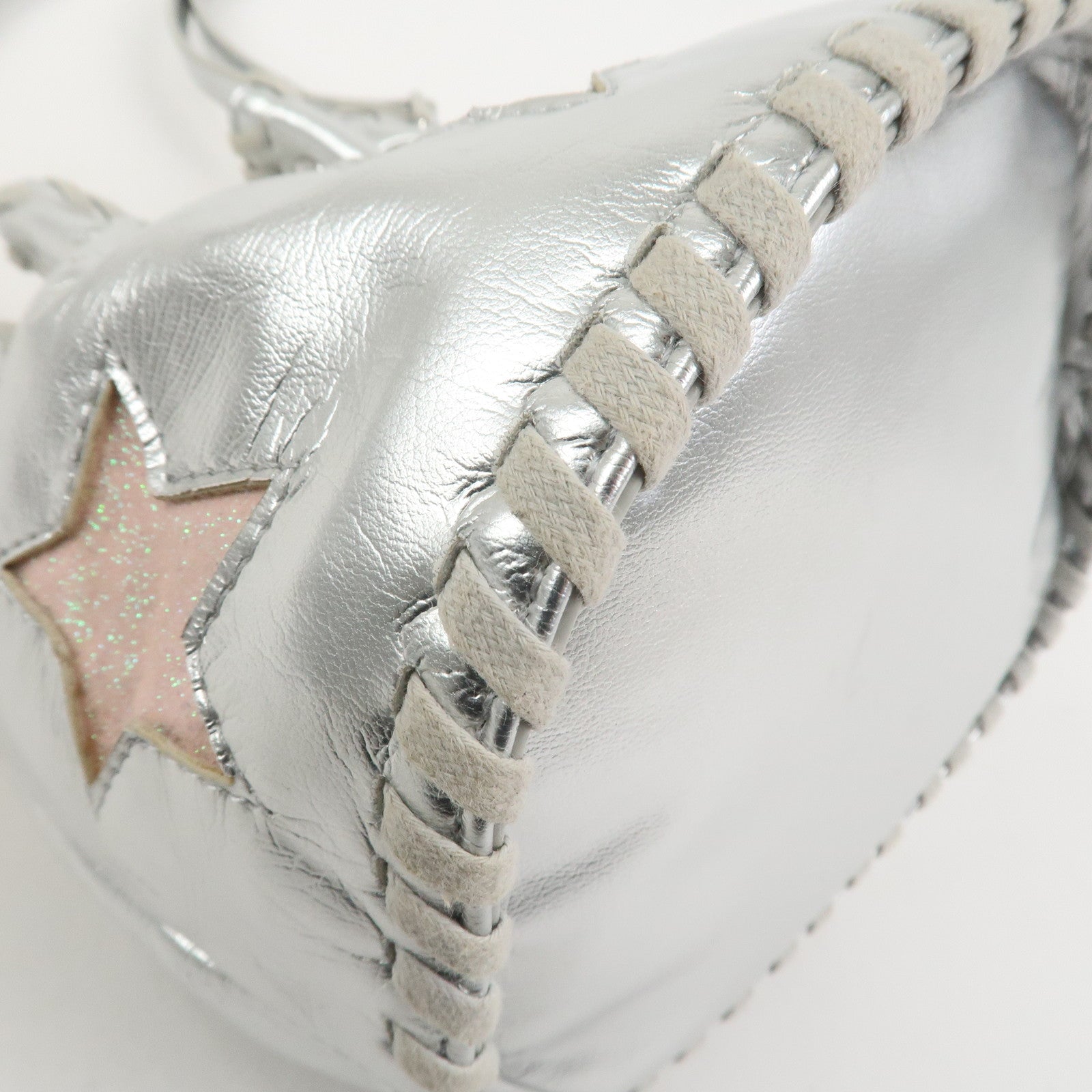 STELLA MCCARTNEY Imitation leather Shoulder Bag Silver Star Motif