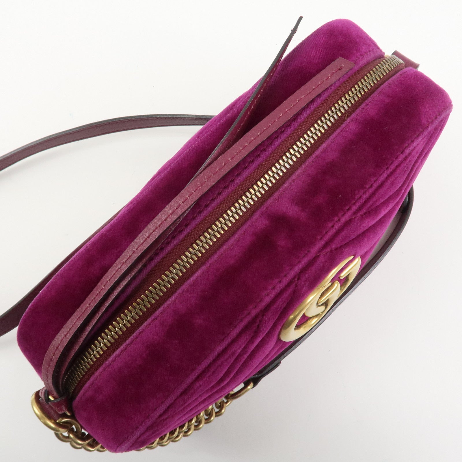 GUCCI GG Marmont Velvet Leather Shoulder Bag Crossbody Bag 447632