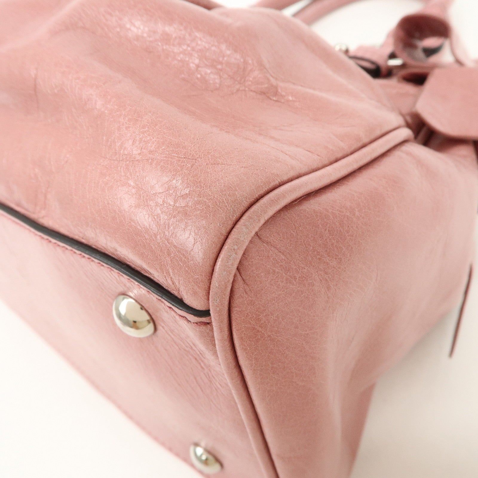 MIU MIU Vitello Lux 2Way Bag Hand Bag Shoulder Bag Pink RN0955