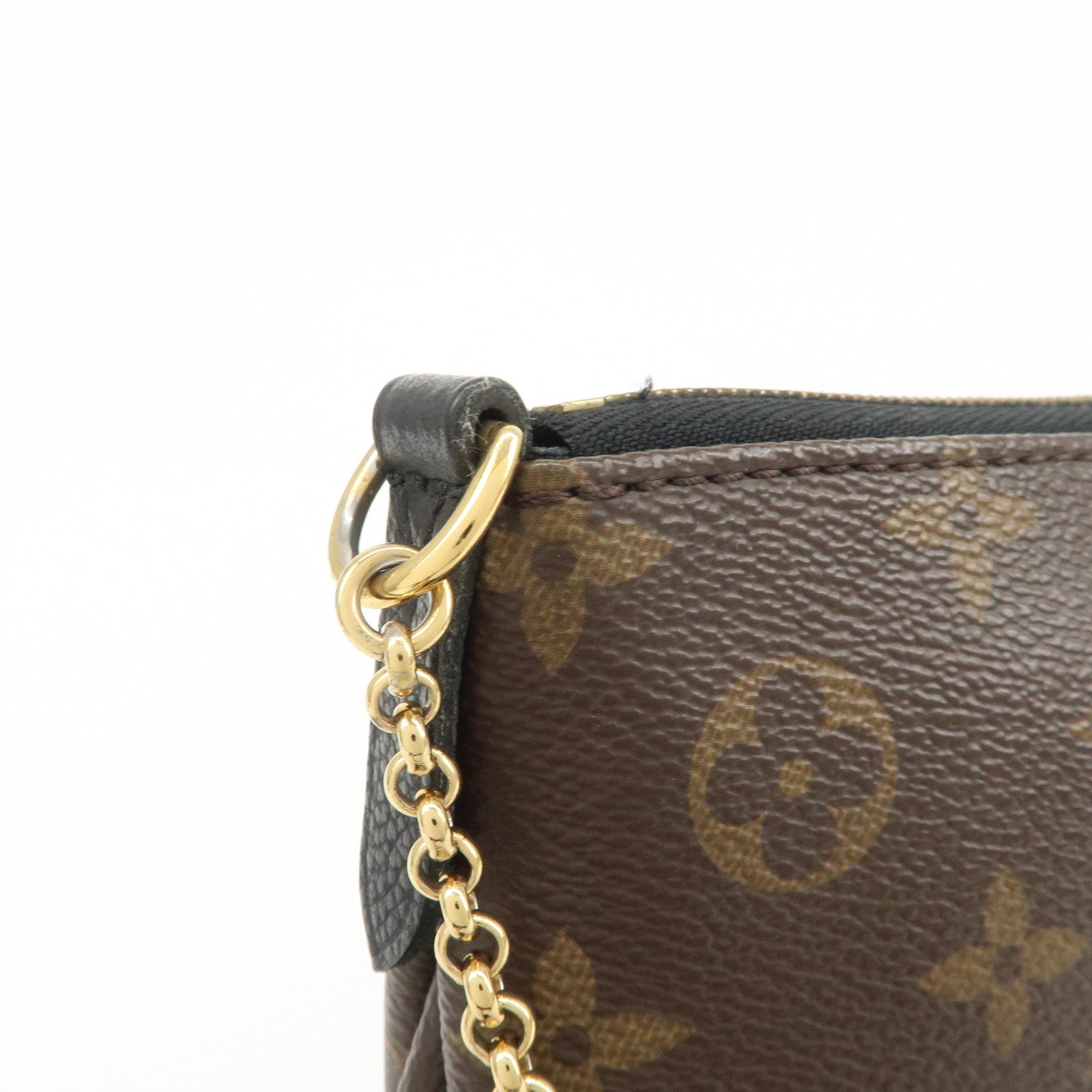 Louis Vuitton Monogram Pallas Clutch 2Way Shoulder Bag Noir M41639