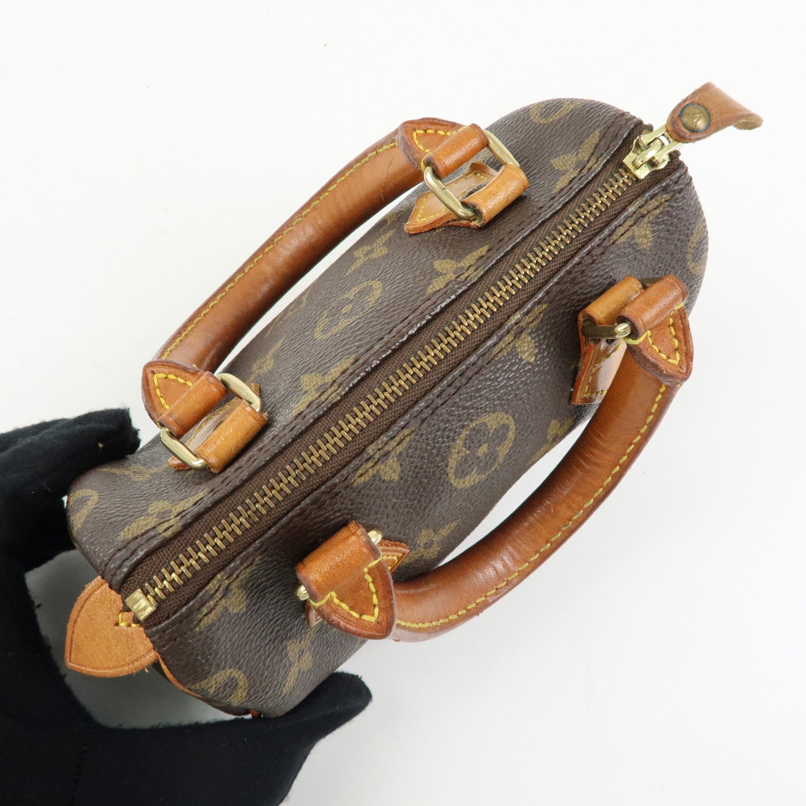 Louis Vuitton Monogram Mini Speedy Hand Bag Brown M41534