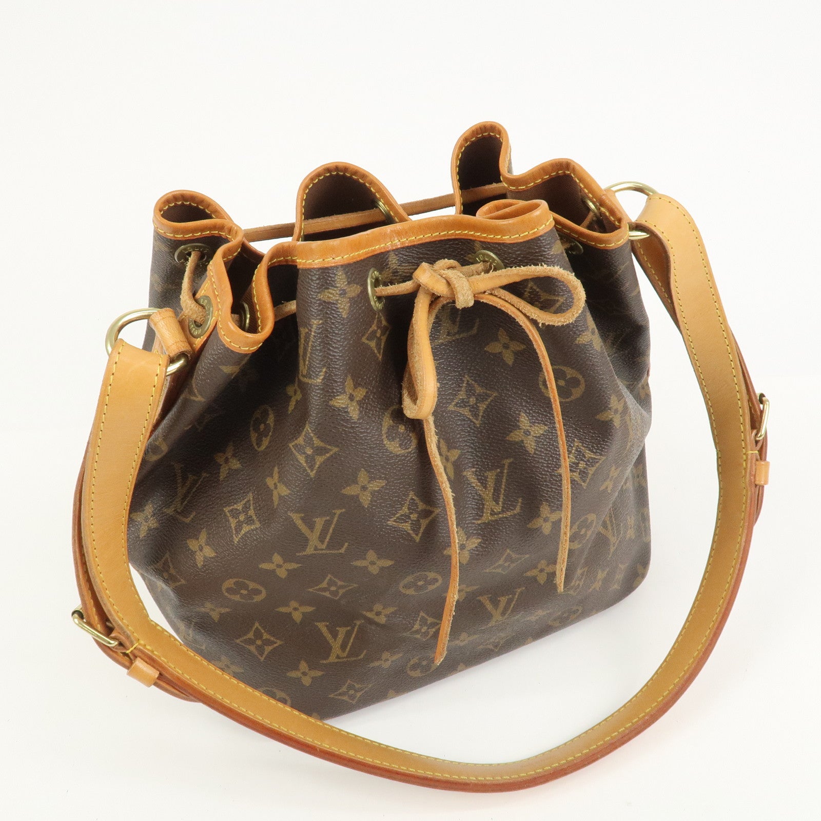 Louis Vuitton Monogram Petit Noe Shoulder Bag Brown M42226