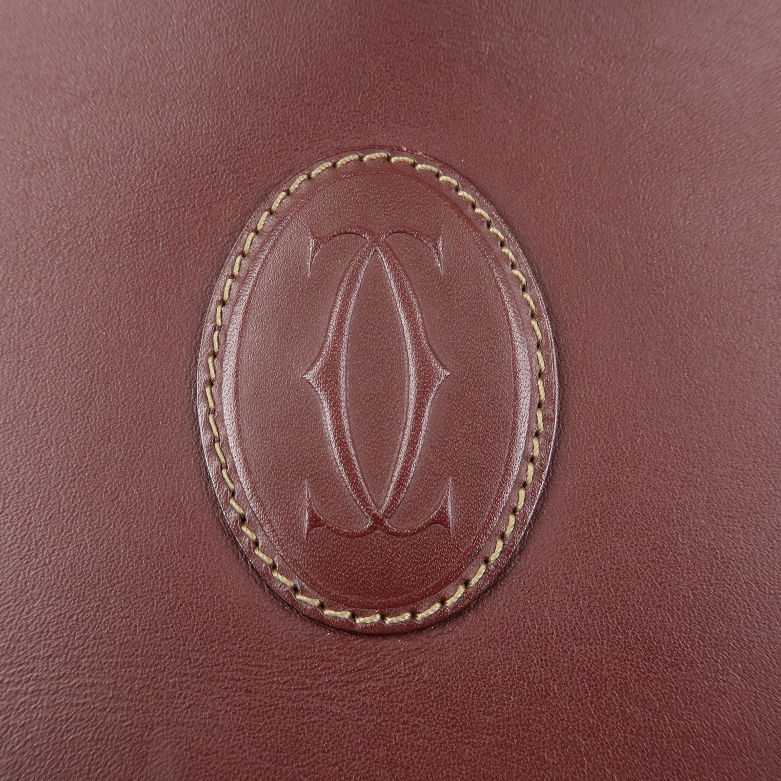 Cartier Must de Cartier Leather Shoulder Bag Hand Bag Bordeaux