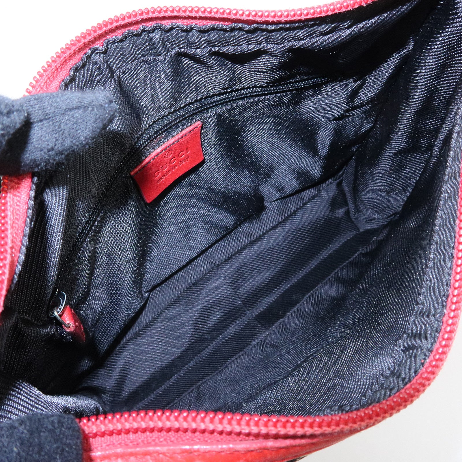 GUCCI GG Canvas Leather Shoulder Bag Hand Bag Beige Red 001・4206