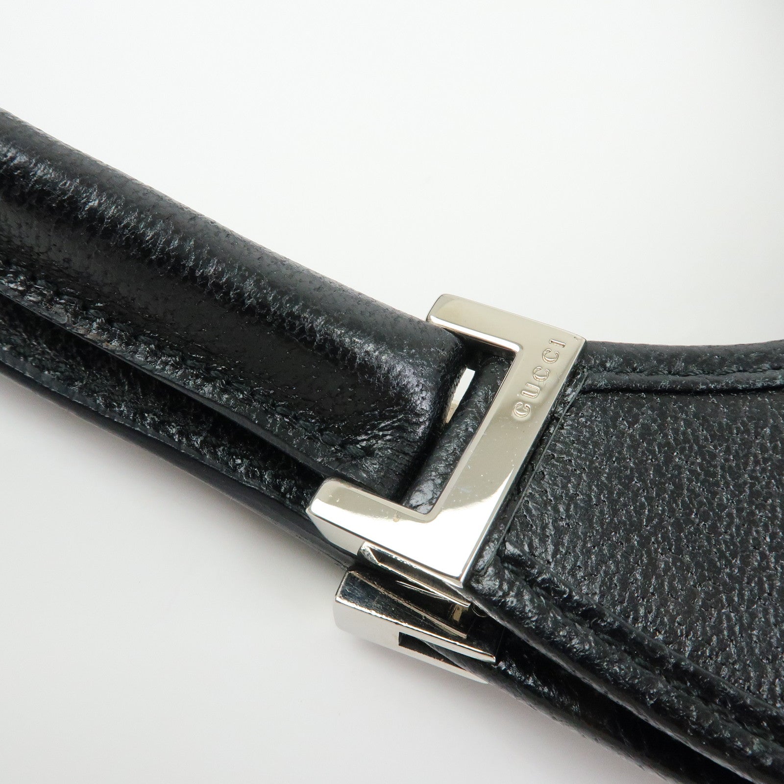 GUCCI Jackie Leather Shoulder Bag Hand Bag Black 002.1067