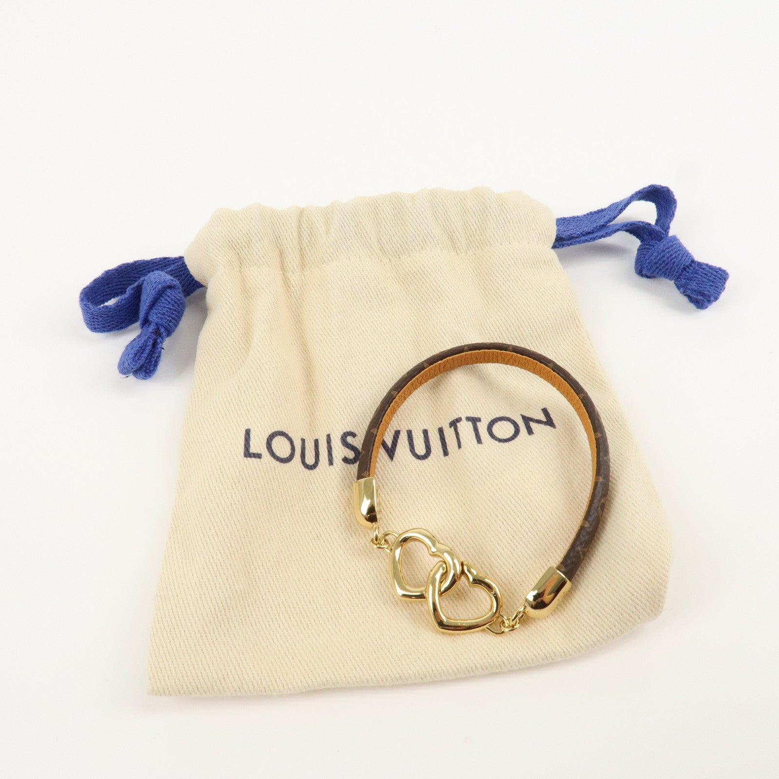 Louis Vuitton Monogram Say Yes Bracelet Brown Gold HDW M6758E Used