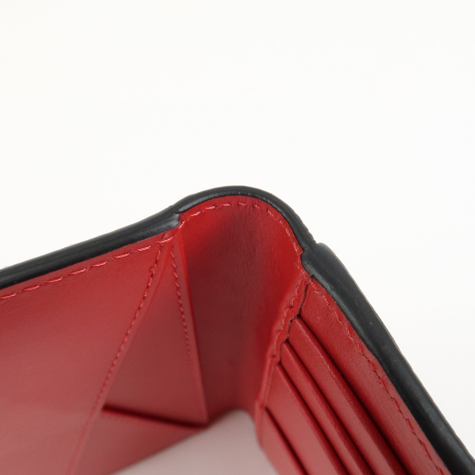 Christian Louboutin Leather Card Case Card Holder Studs Gray