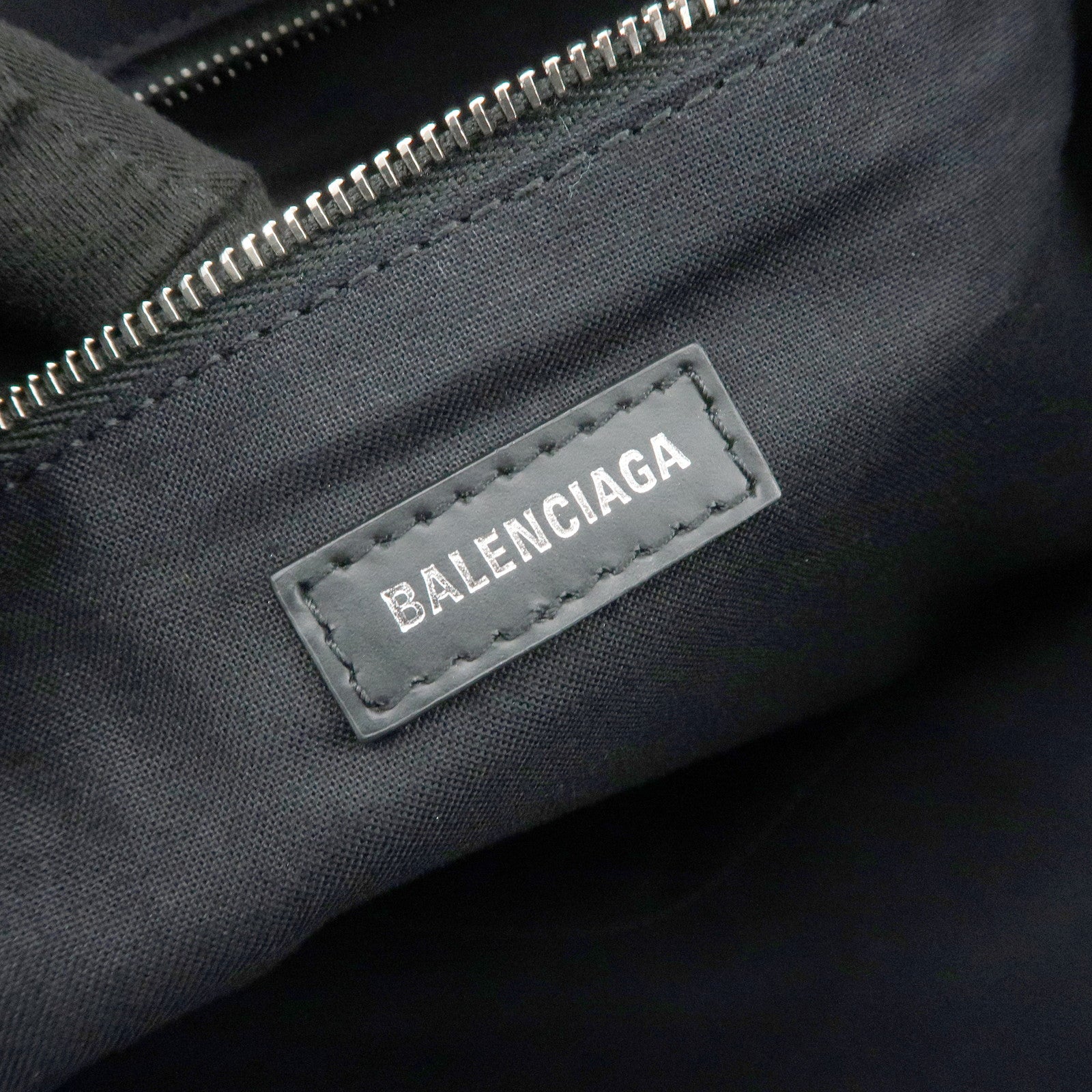 BALENCIAGA NAVY CABAS Canvas Tote Bag Shoulder Bag Black 374767