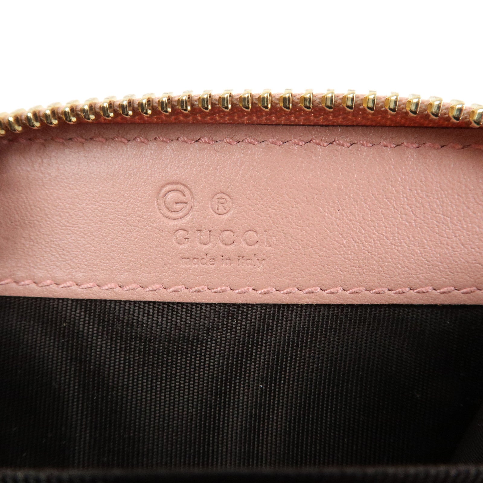 GUCCI Micro Guccissima Leather Coin Case Coin Purse Pink 449896
