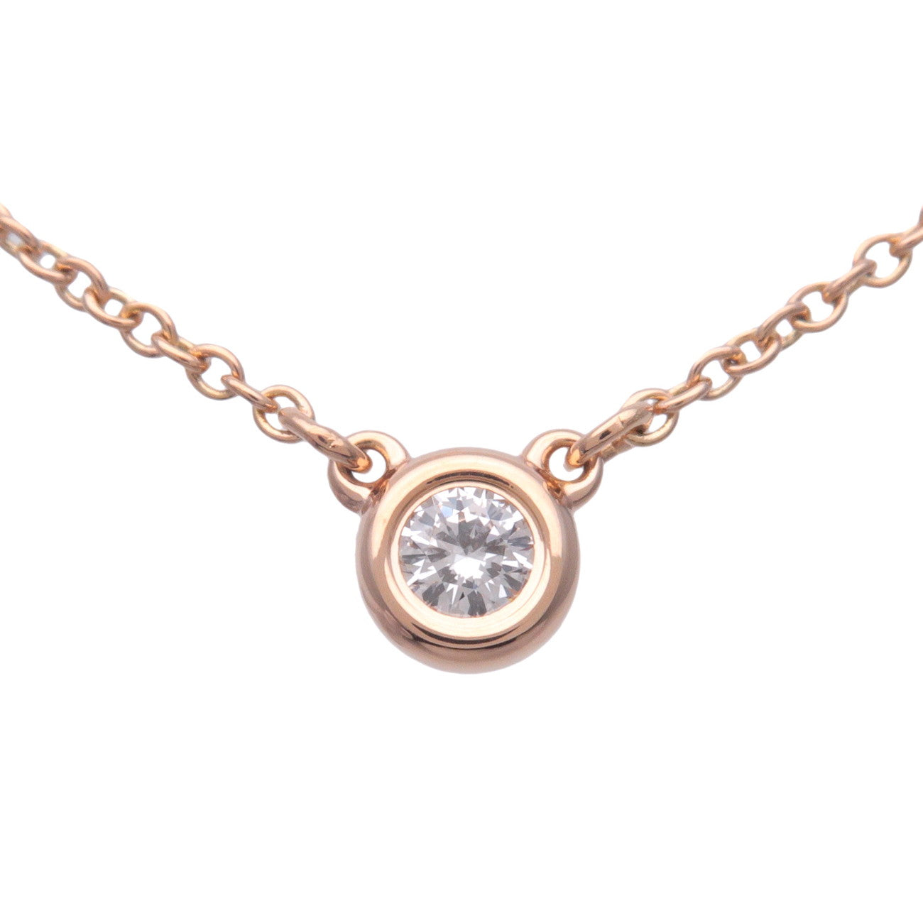 Tiffany & Co By The Yard 1P Diamond 0.07ct Necklace 750PG