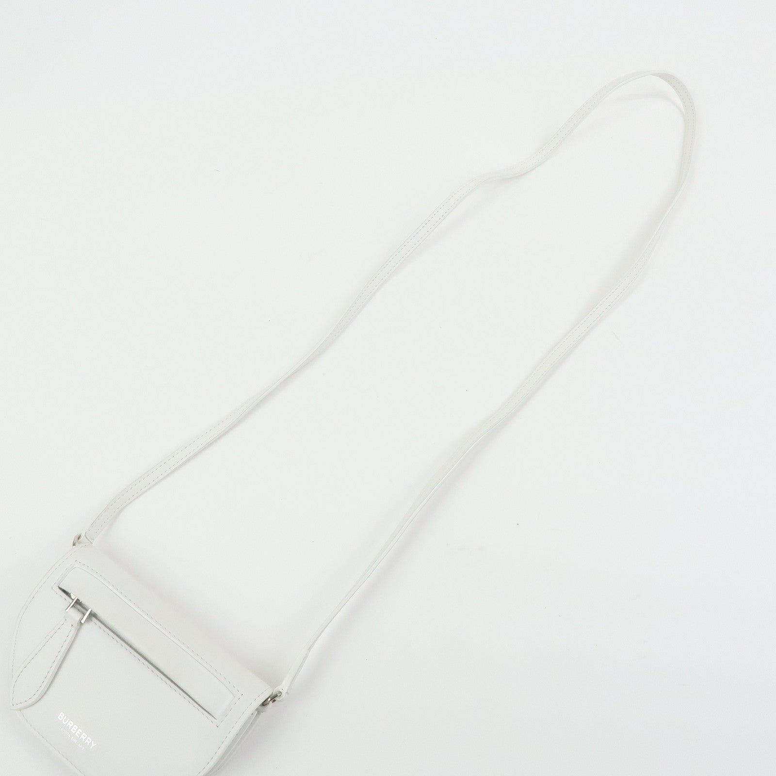 BURBERRY Leather Shoulder Bag Crossbody Bag White