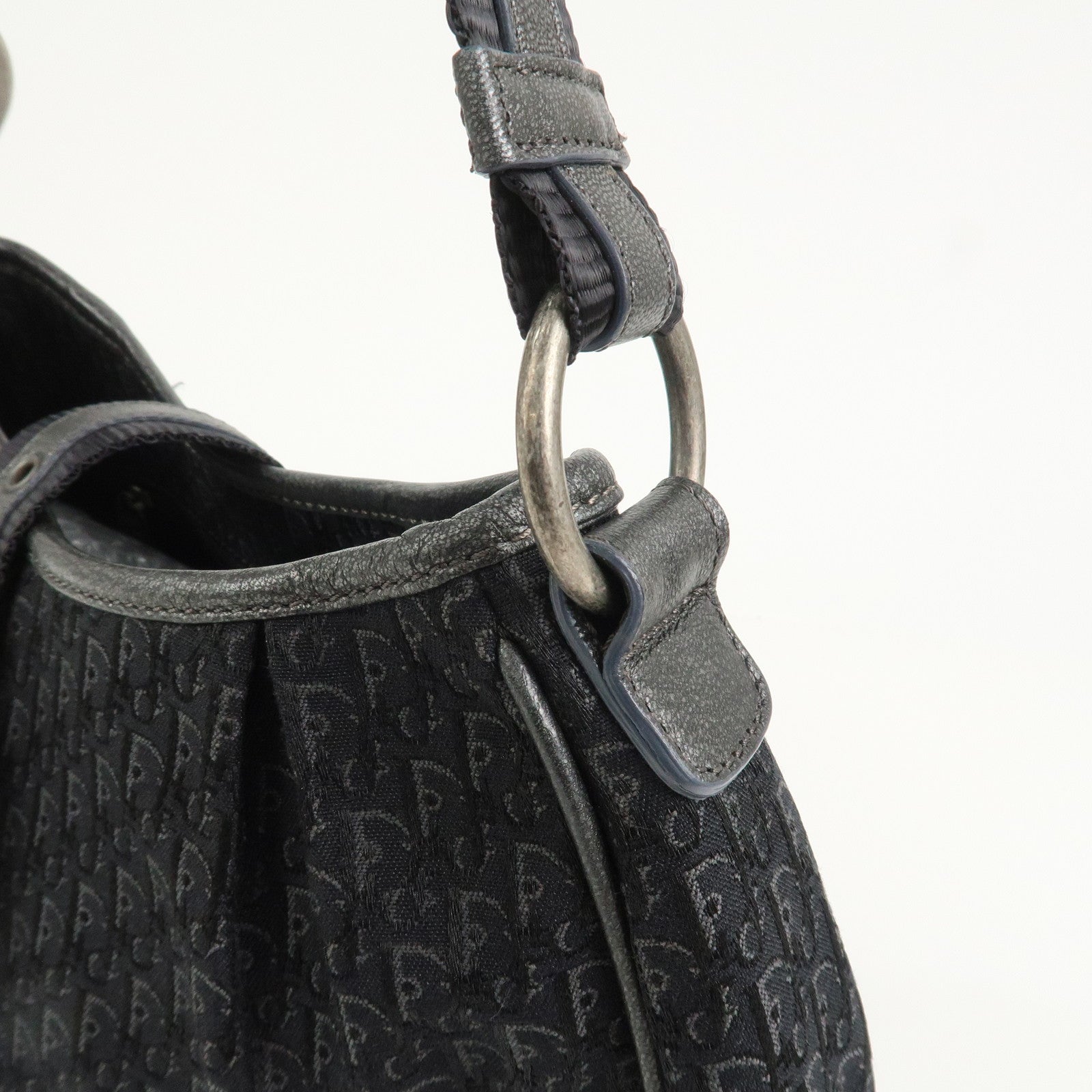 Christian Dior Trotter Canvas Leather Shoulder Bag Hand Bag Black