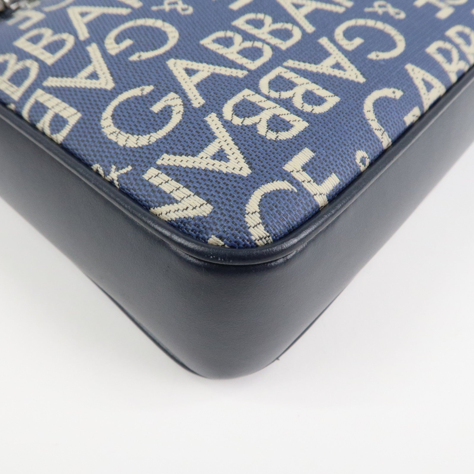 Dolce&Gabbana Canvas PVC Leather Shoulder Bag Navy