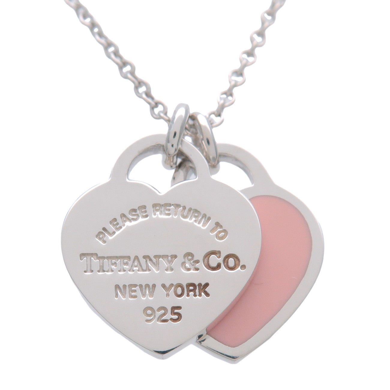 Tiffany & Co Return to Tiffany Mini Double Heart Tag Necklace SV925