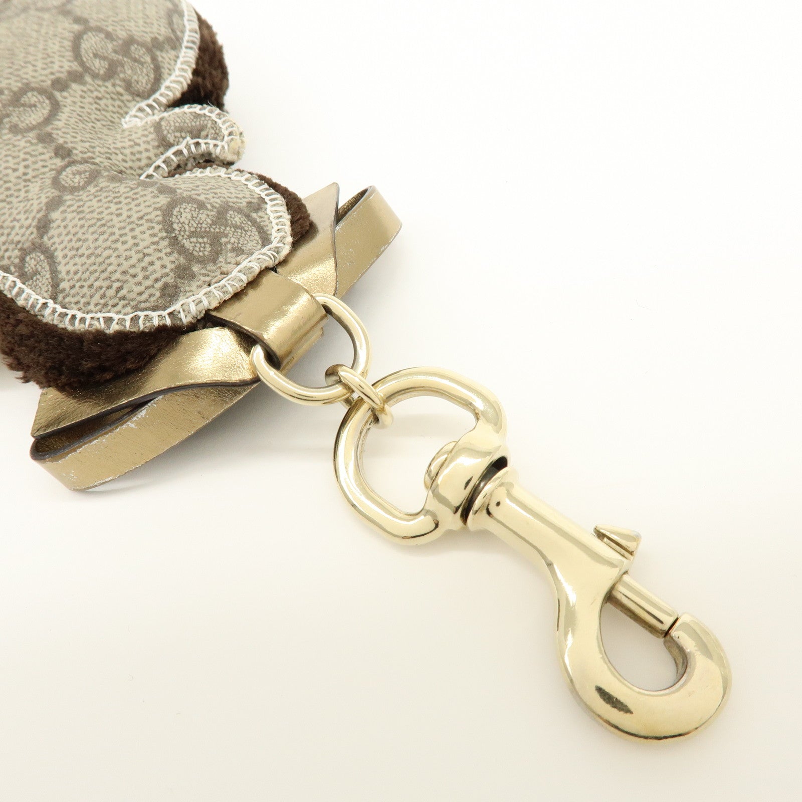 GUCCI GG Supreme Canvas Gucciori Poodle Bag Key Charm Brown 206079