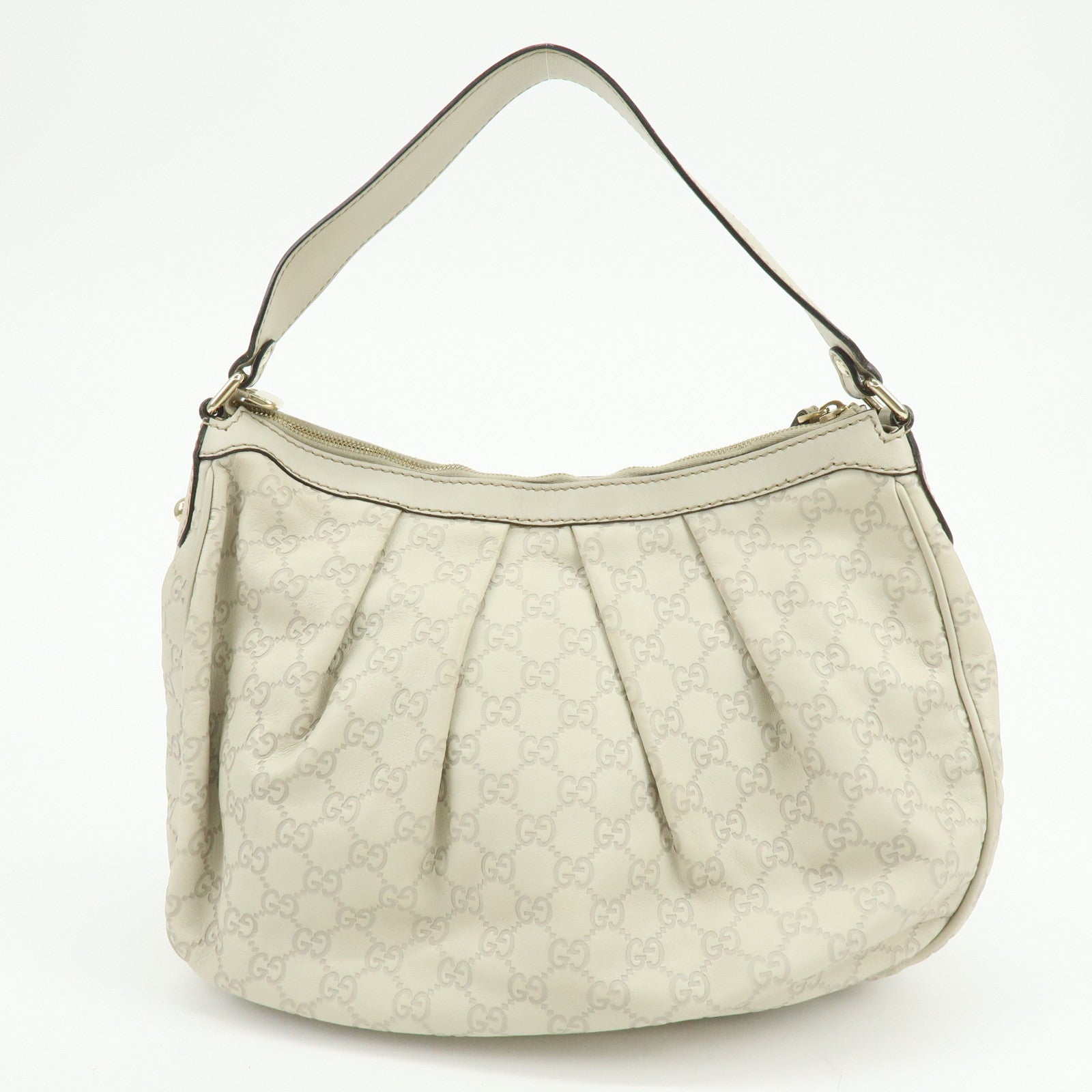 GUCCI Sukey Guccissima Leather Shoulder Bag Hand Bag White 232955