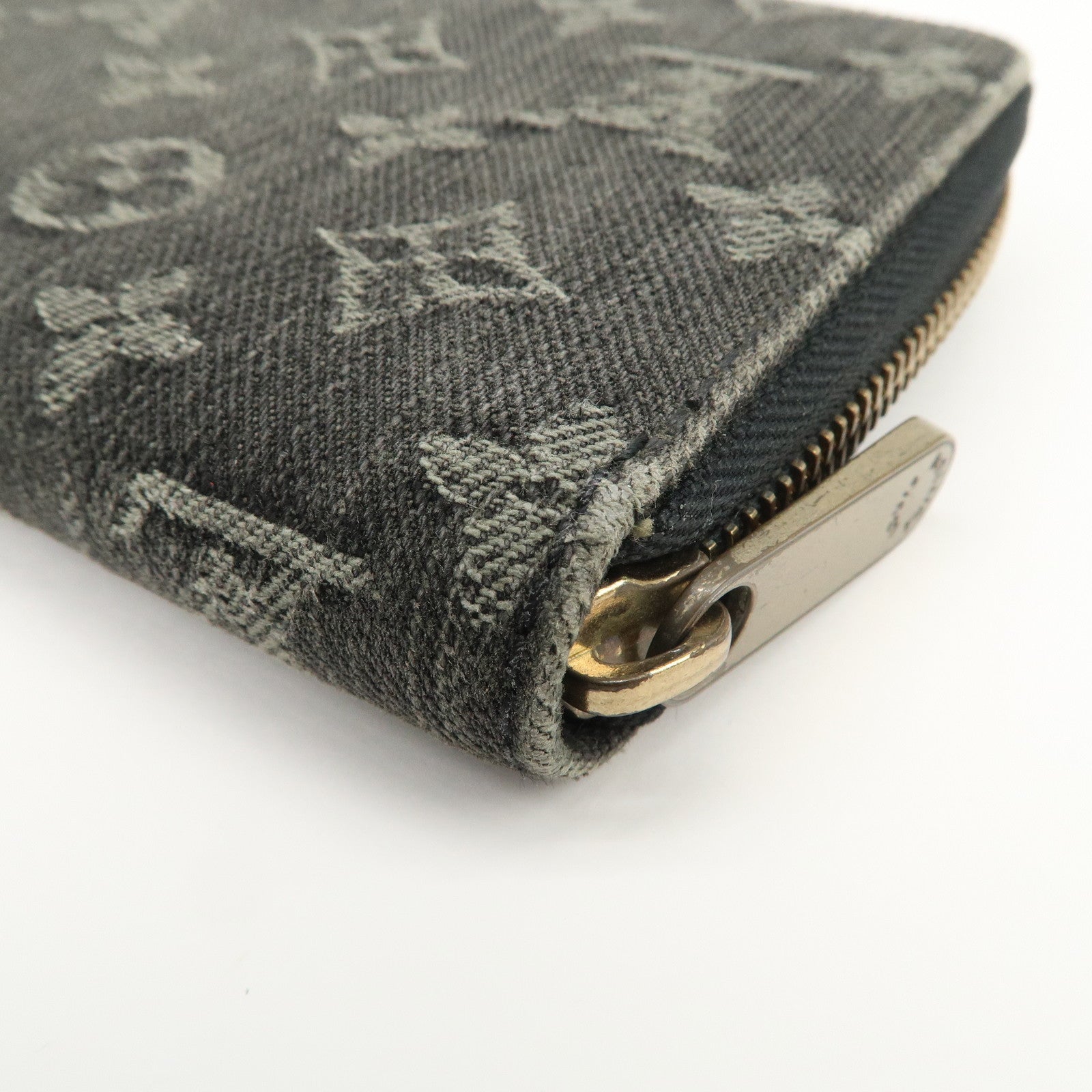 Louis Vuitton Monogram Denim Zippy Wallet Noir Black M95614