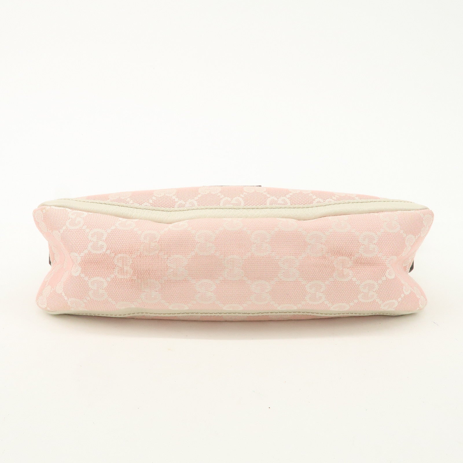 GUCCI Abbey GG Canvas Leather One Shoulder Bag Pink White 130939 Used