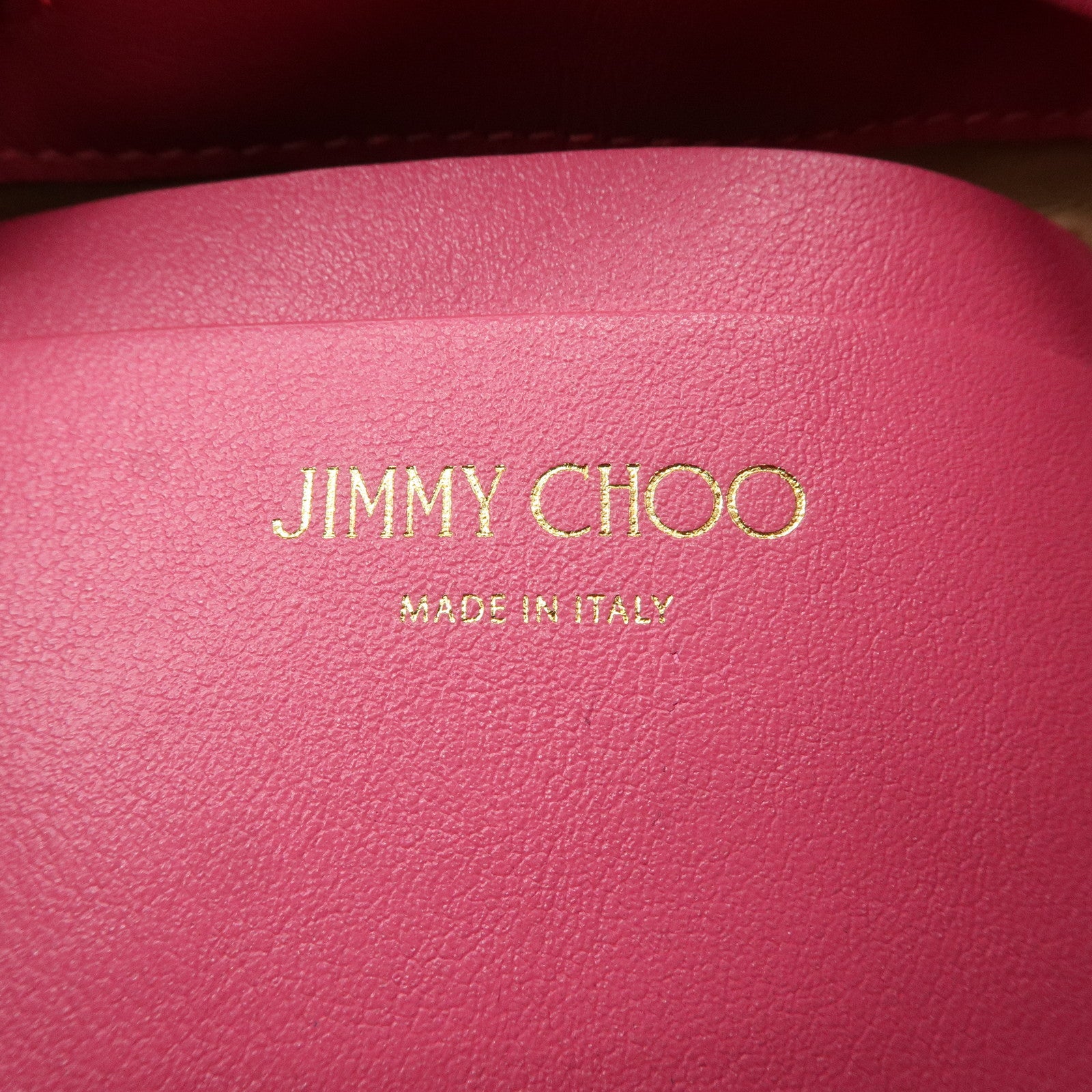 JIMMY CHOO Callie Drawstrings S Suede Chain Shoulder Bag Pink Used