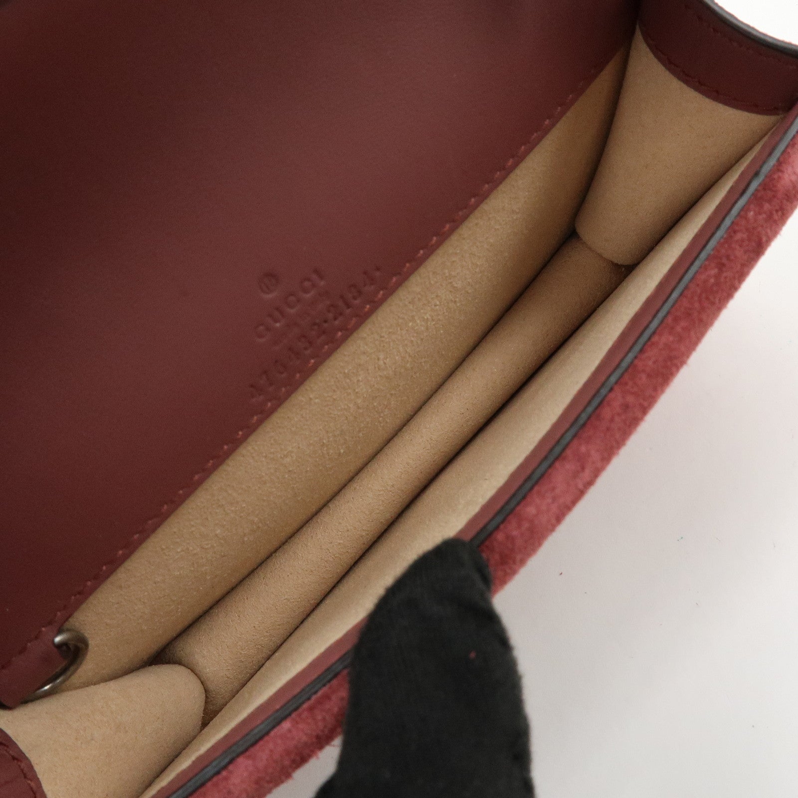GUCCI Dionysus GG Supreme Suede Super Mini Chain Shoulder Bag