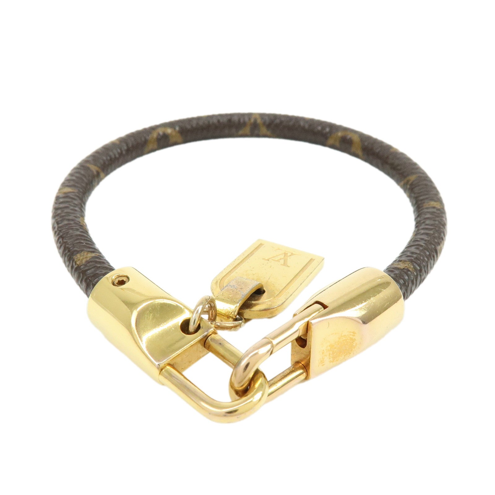 Louis Vuitton Monogram Bracelet Luck It Canvas Metal Brown M6605