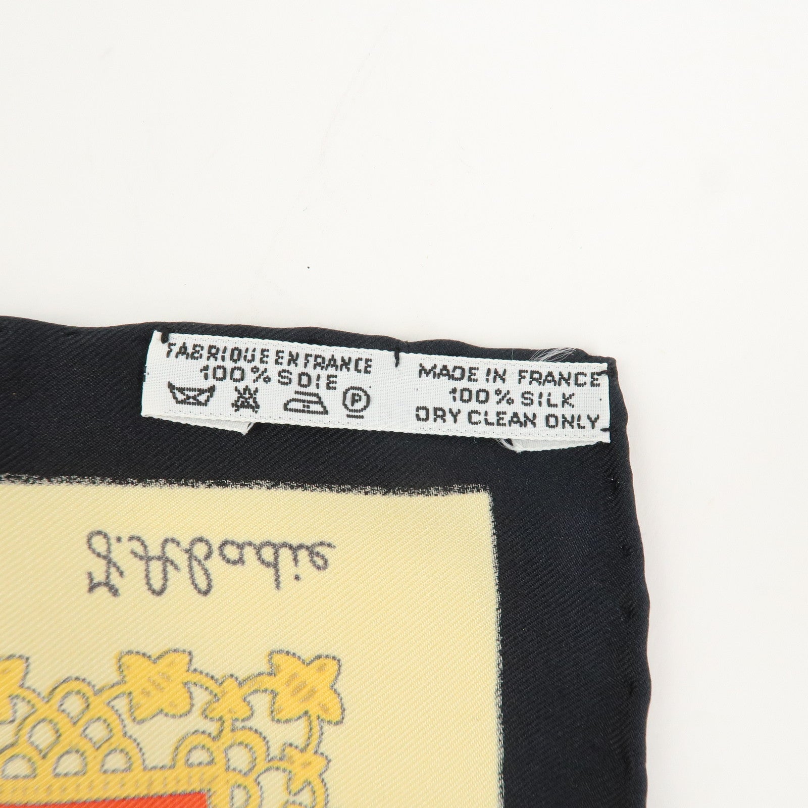 HERMES Carre 90 Silk 100% Scarf  Brins d'or Black Red