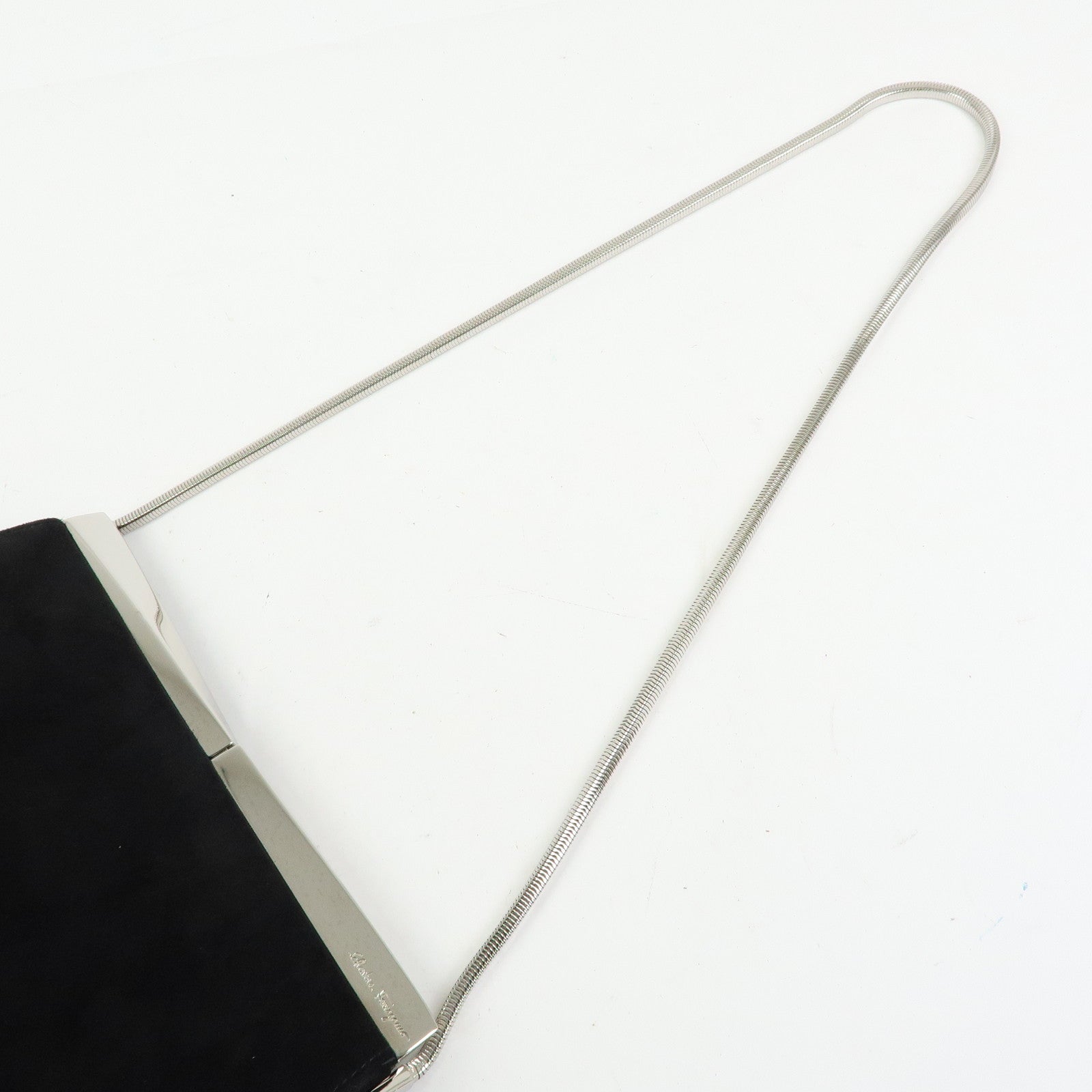Ferragamo Suede 2Way Bag Shoulder Bag Clutch Bag Black