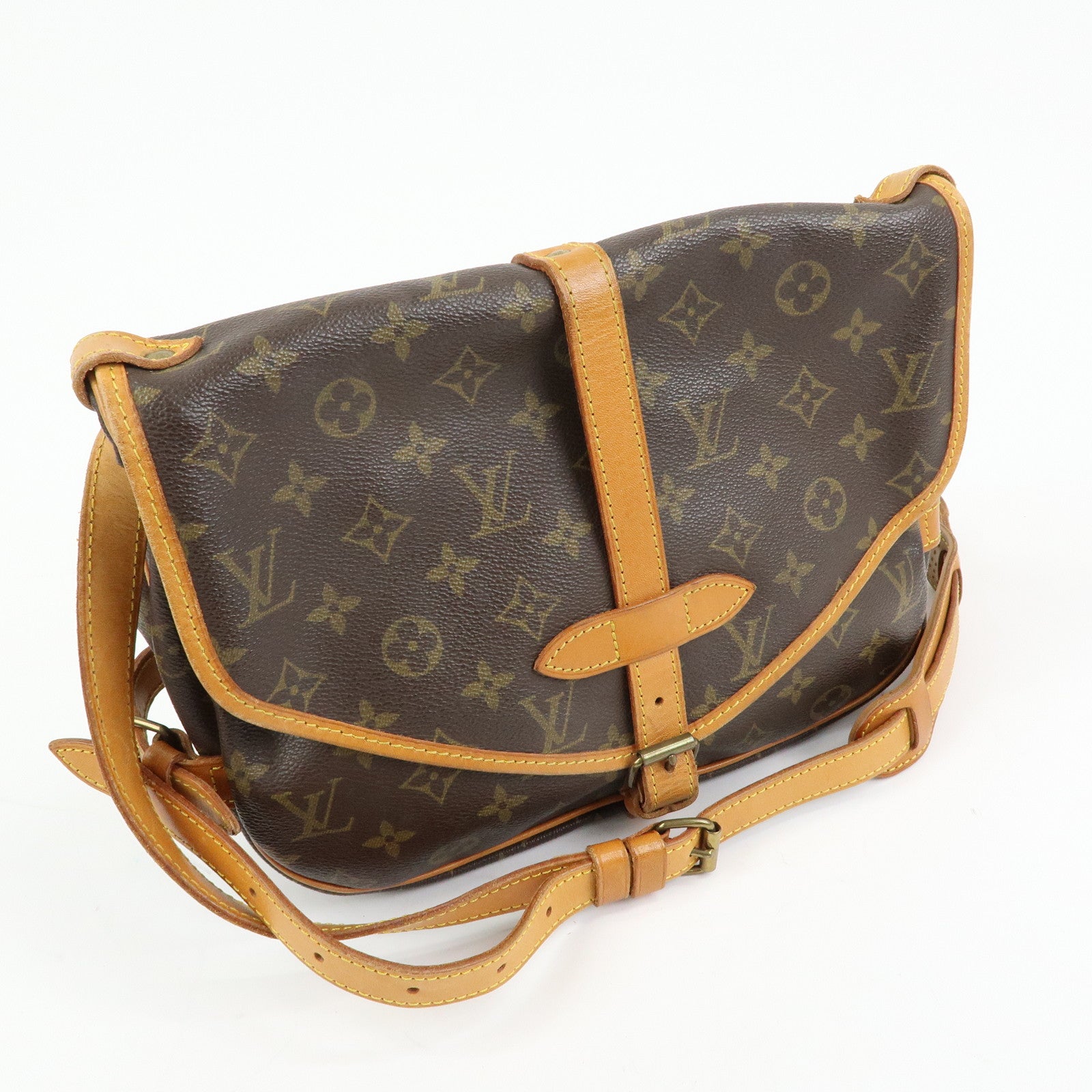 Louis Vuitton Monogram Saumur 30 Canvas Shoulder Bag Brown M42256