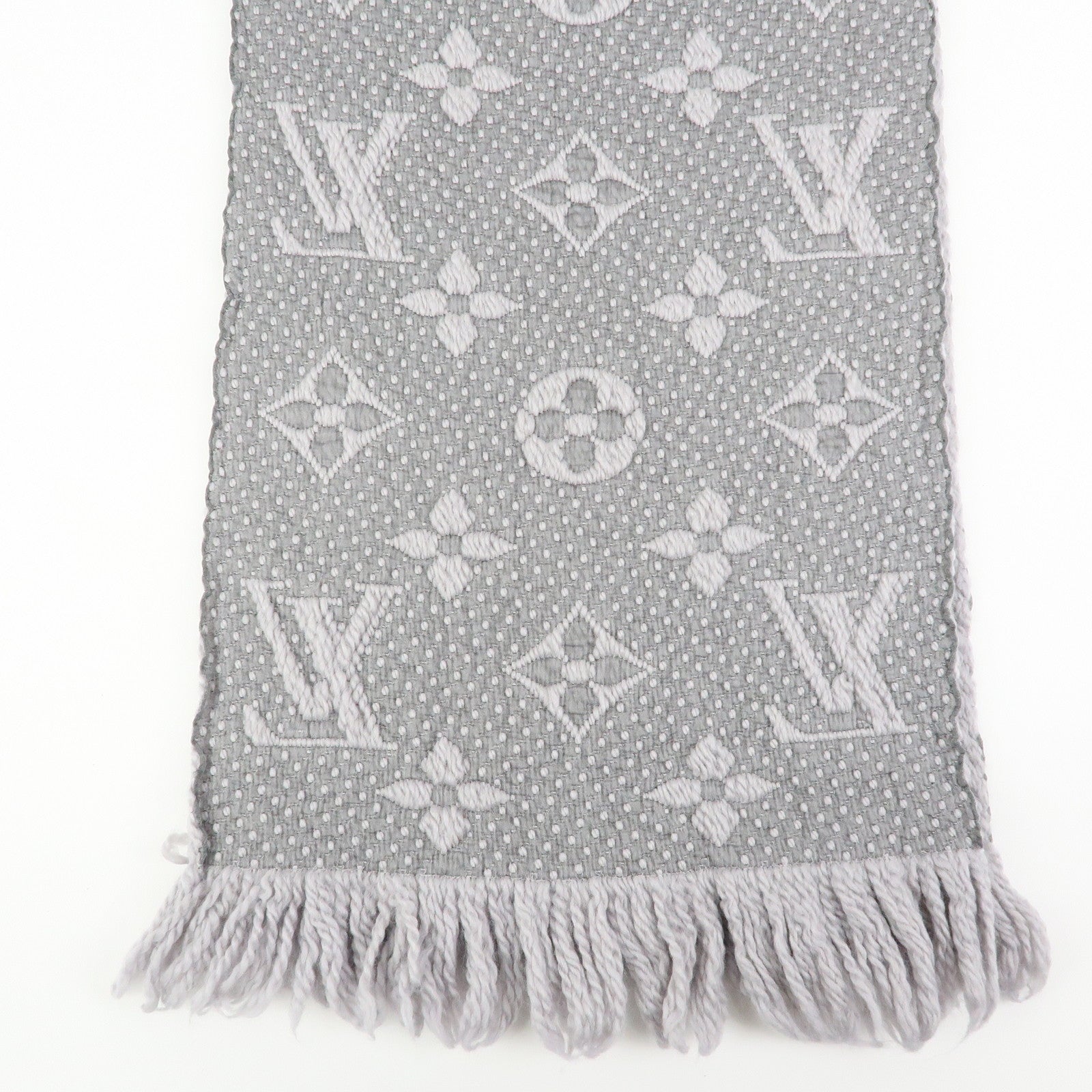 Louis Vuitton Monogram Escharp Logomania Scarf Gris Perle M74742