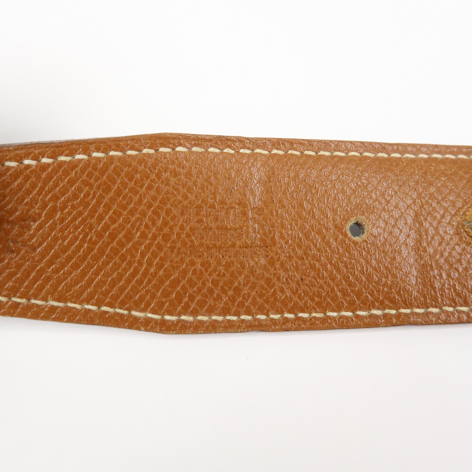 HERMES Leather H Buckle Reversible Constance Belt C Stamped